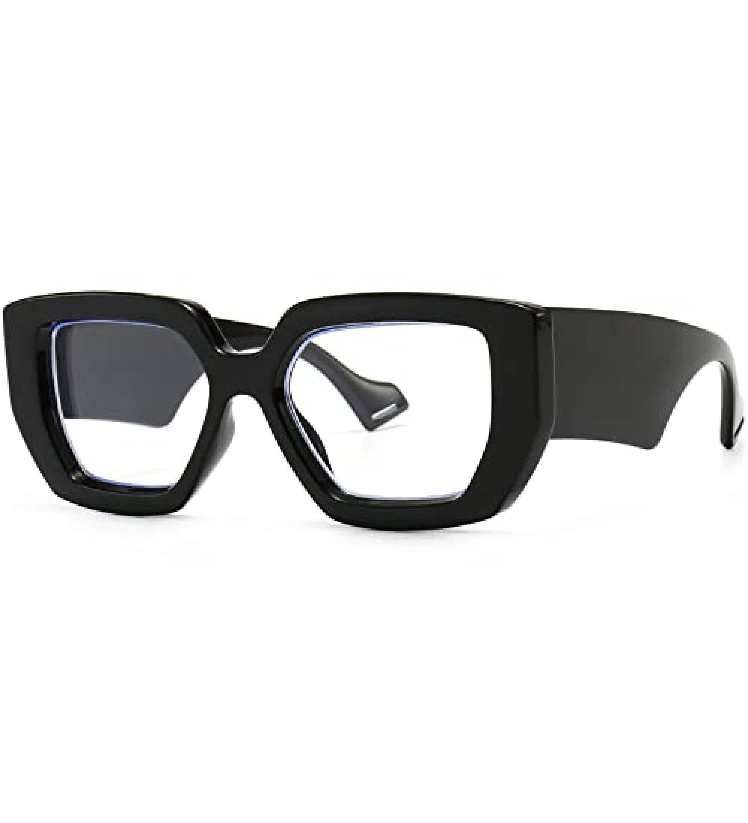 Blue Light Blocking Glasses | AIEYEZO Square Computer Eyeglasses for Men & Women | Anti Eyestrain & Headache Relief | Black Frame - 54mm - Buy Online on GoSupps.com
