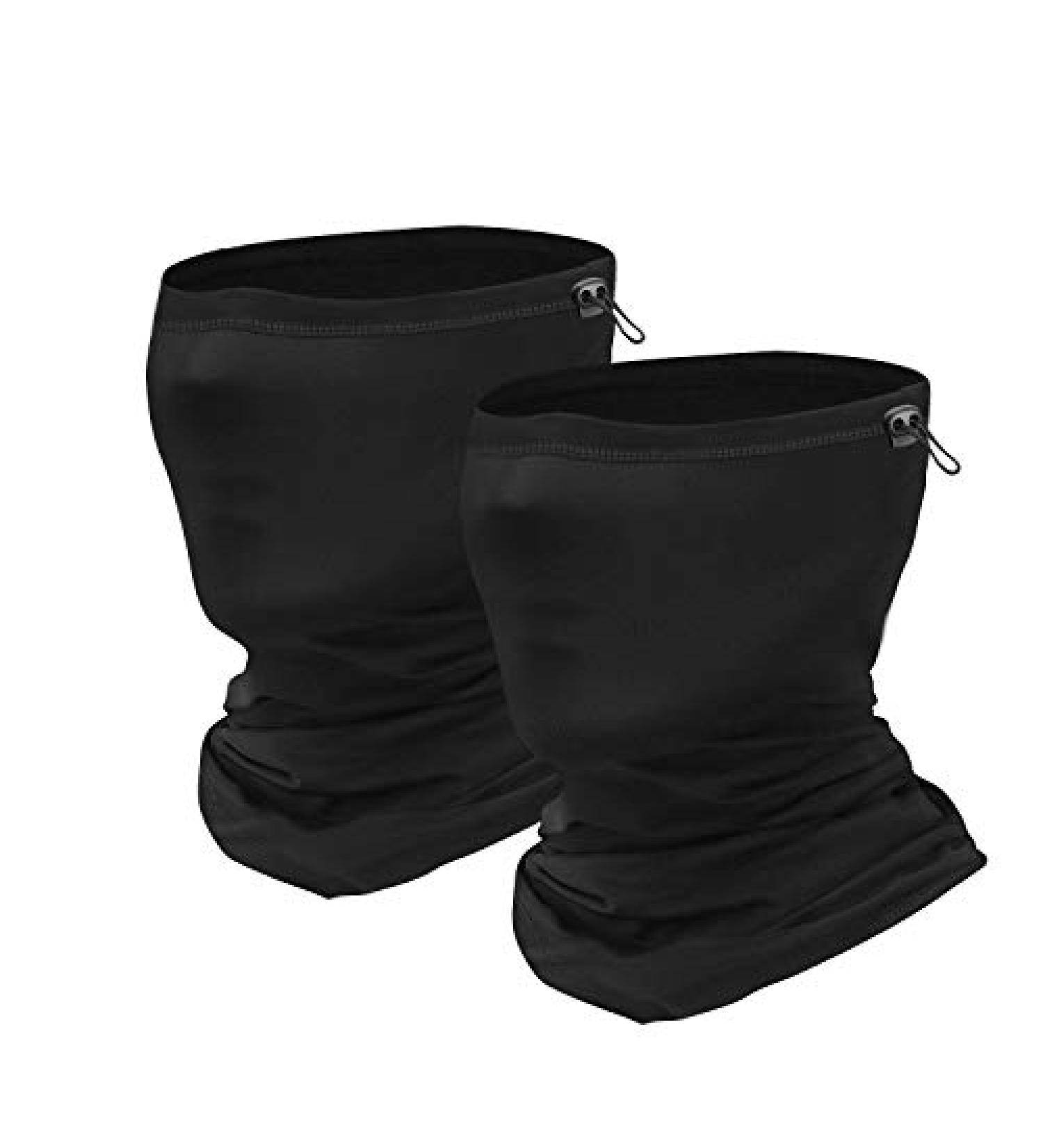 sheenwang Adjustable Neck Gaiter Mask for Men, Women, Boys - Balaclava Bandana Cover (2 Pack) Black - Buy Online on GoSupps.com