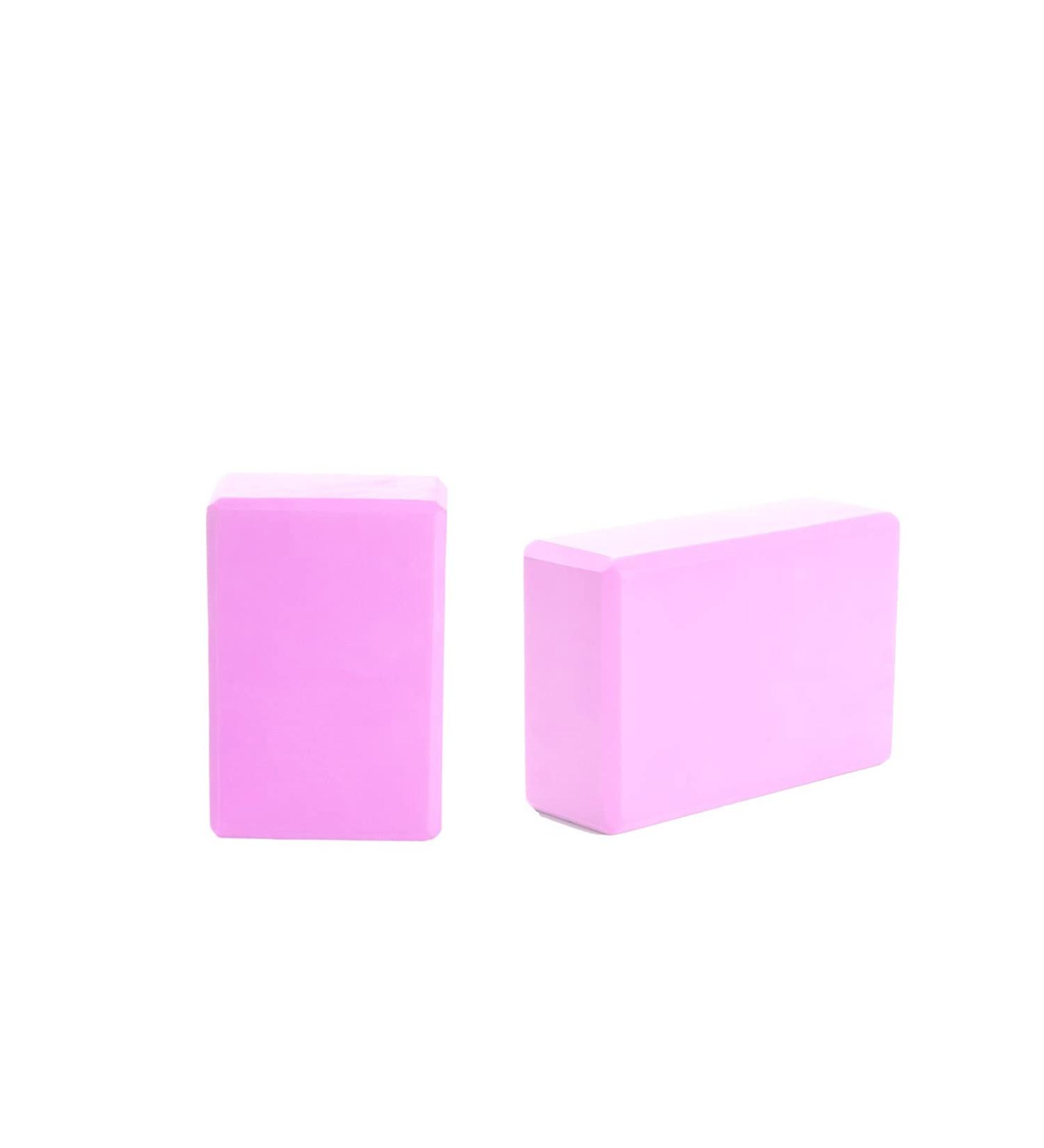 Mind Reader Yoga Block Set - High Density EVA Foam Blocks for Yoga, Pilates & Meditation - Non-Slip Surface - Pink (Set of 2) - Buy Online on GoSupps.com