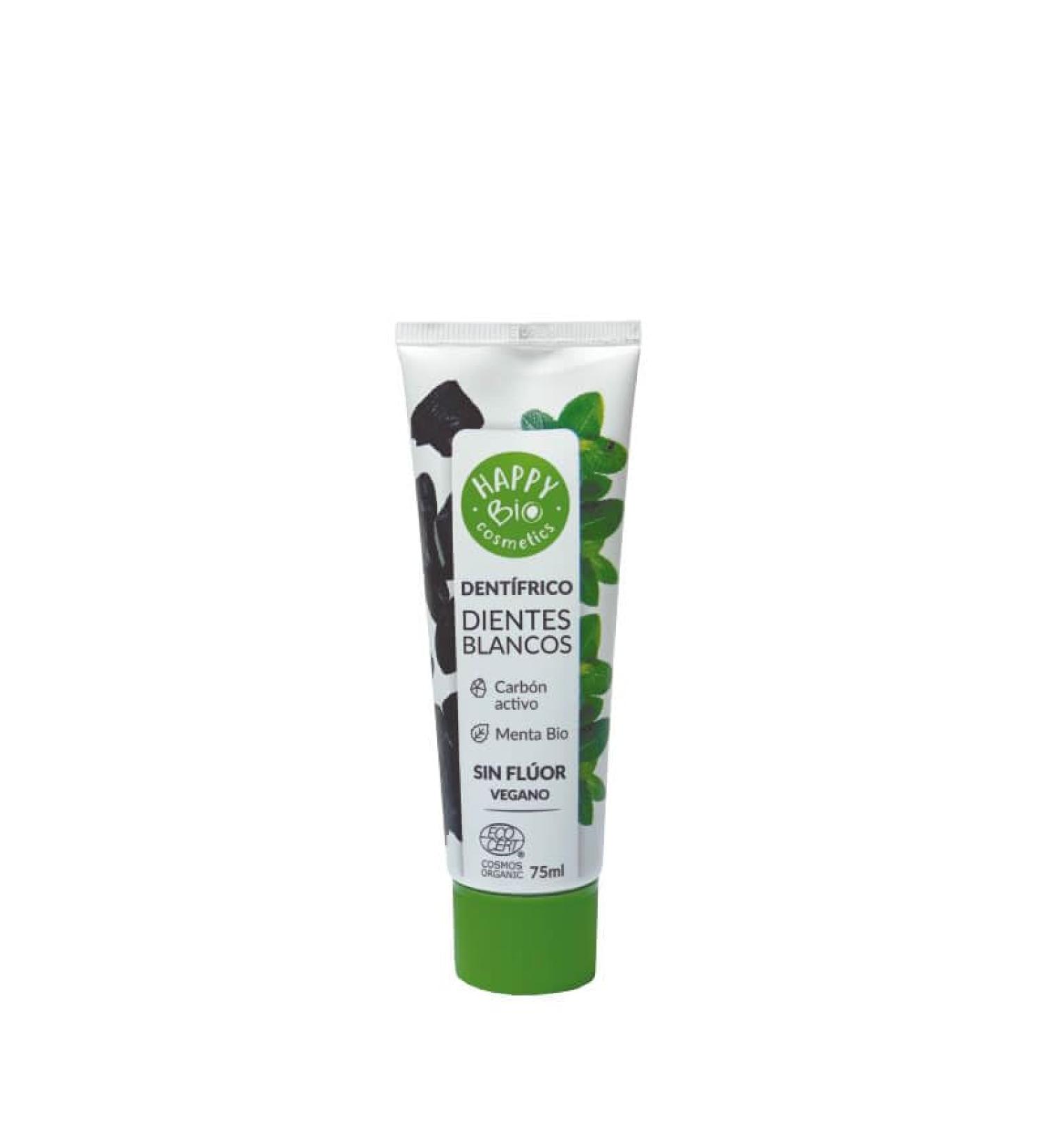  HAPPY BIO COSMETICS HappyBio Activated Charcoal and Mint Toothpaste Classic and Solid 75 ml Toothpaste with Mint Flavour for a Whitening Effect CPM Freshness Revitalizing and Lasting - Buy Online on GoSupps.com