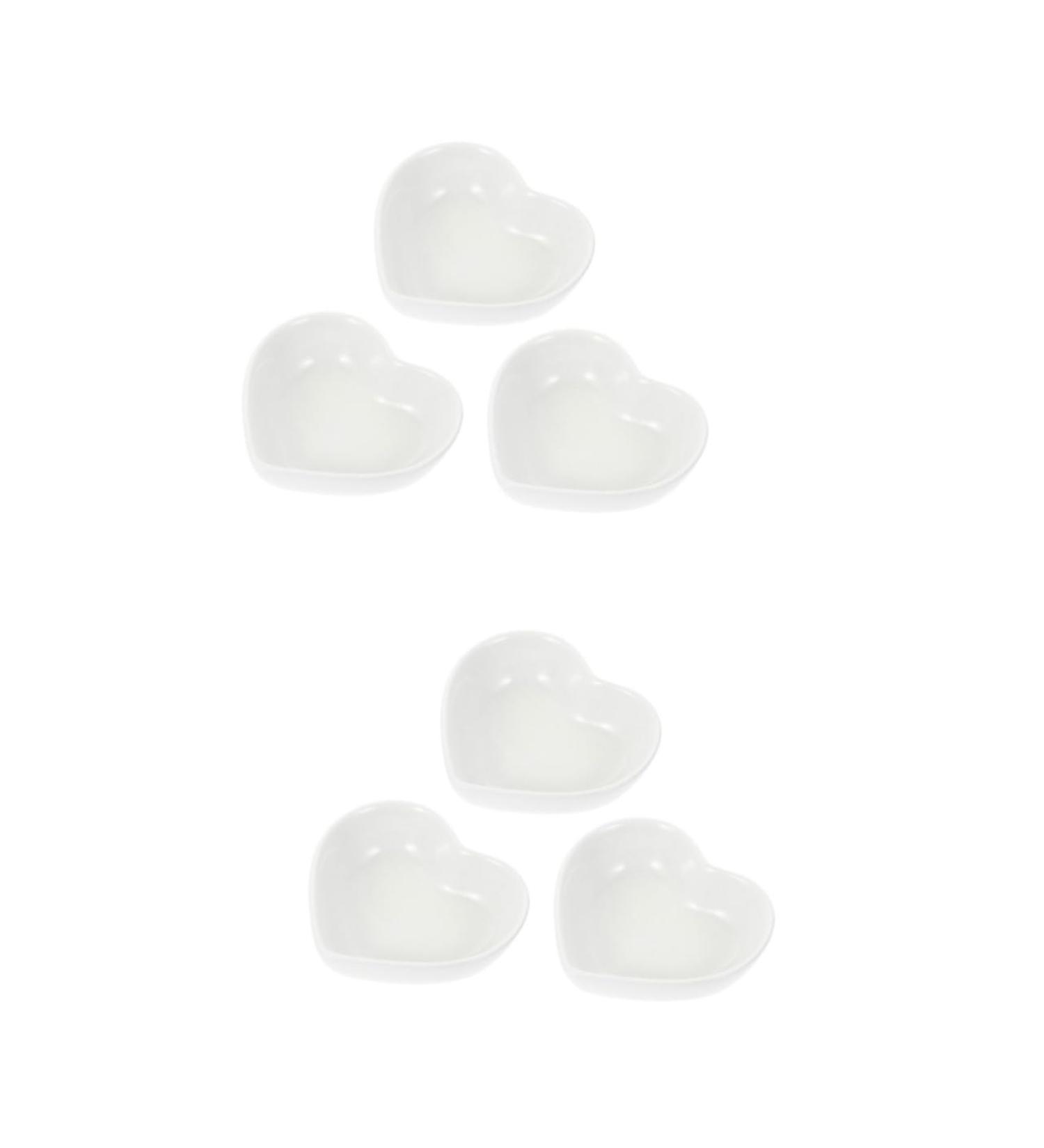 Zerodeko 6 Pcs Heart Shaped Ceramic Dish White Sauce Heart Shaped Plates Spoon White Plates Side Sauce Dishes Ceramic Craft Sauce Container Ceramics Seasoning Dish Heart-Shaped re-usable - Buy Online on GoSupps.com