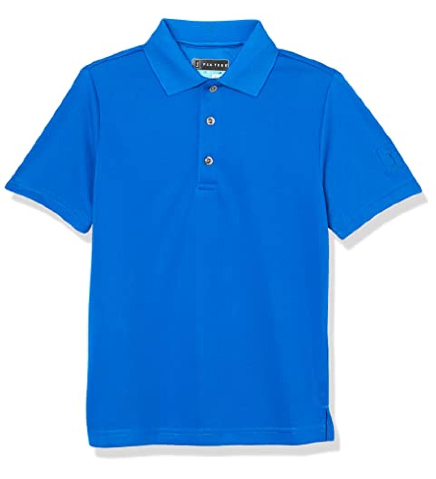 PGA TOUR Boys Short Sleeve Airflux Solid Polo Shirt Small - Classic Blue - Buy Online on GoSupps.com