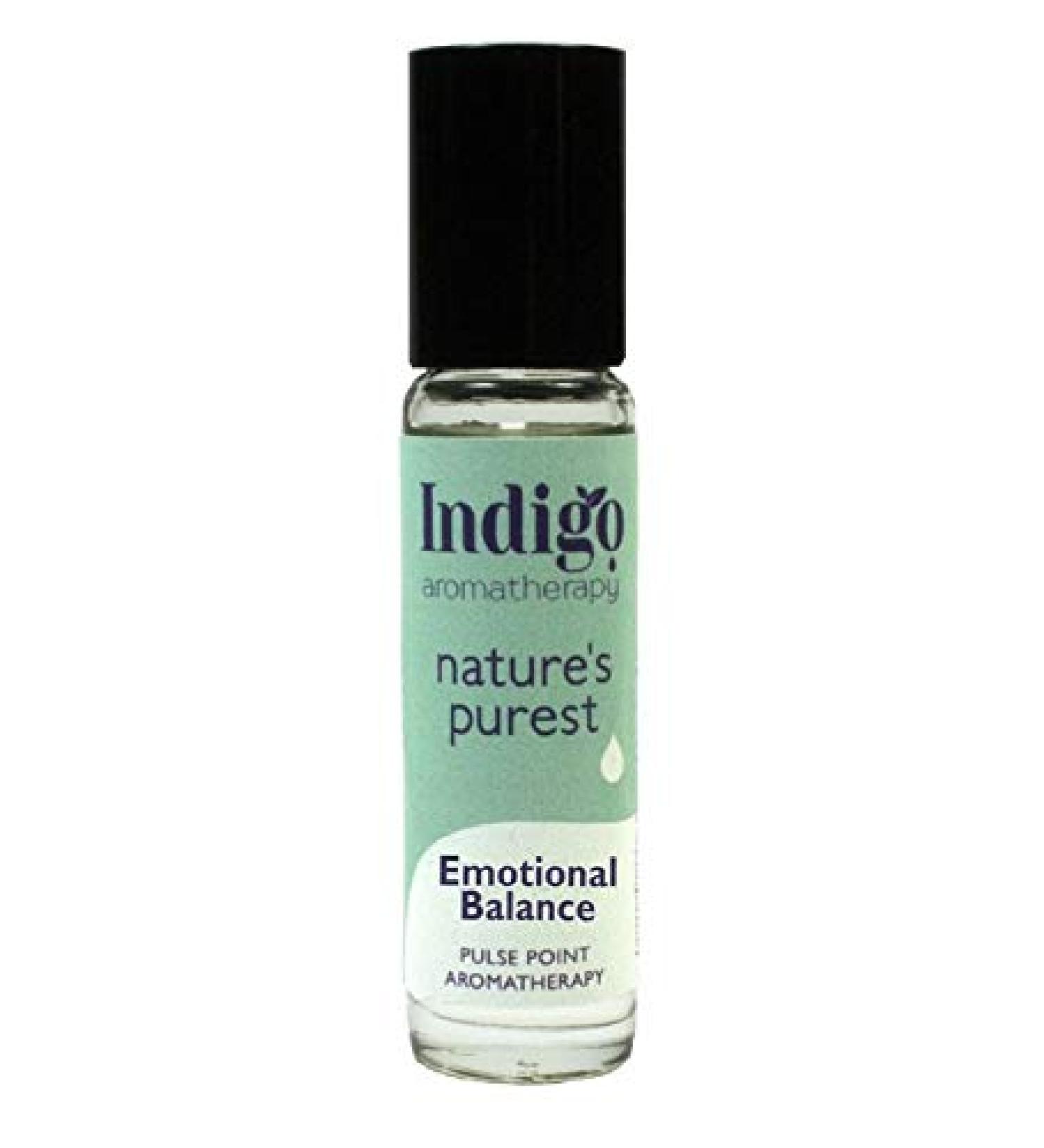 Indigo Herbs Emotional Balance Roller | 10ml Etheric Oil Blend with Geranium Lavender Fennel & Bergamot for Relaxation - Buy Online on GoSupps.com