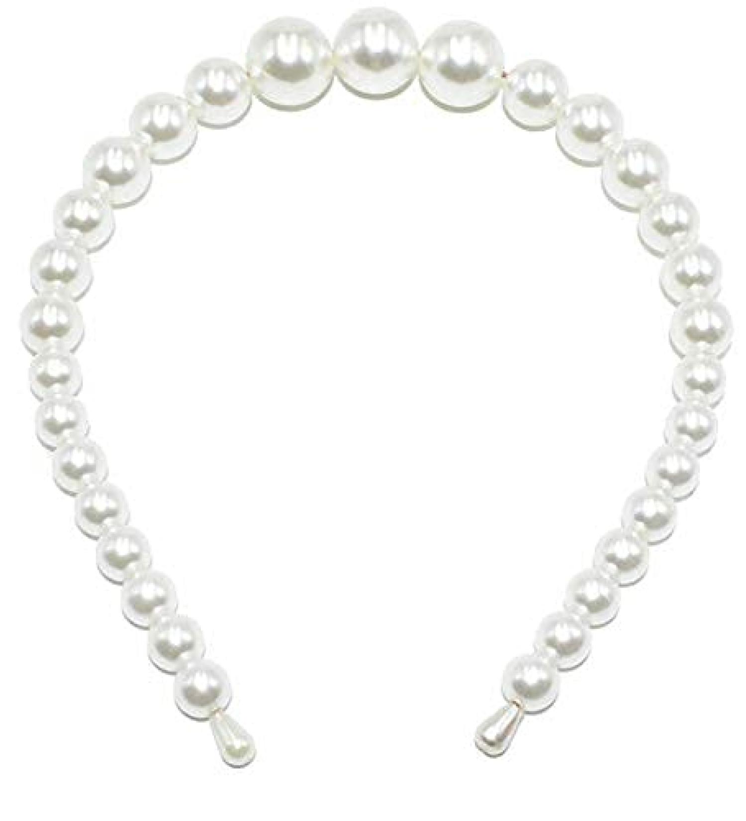 Aeyistry White Faux Pearl Headband - Elegant Hair Hoop for Women and Girls - Buy Online on GoSupps.com