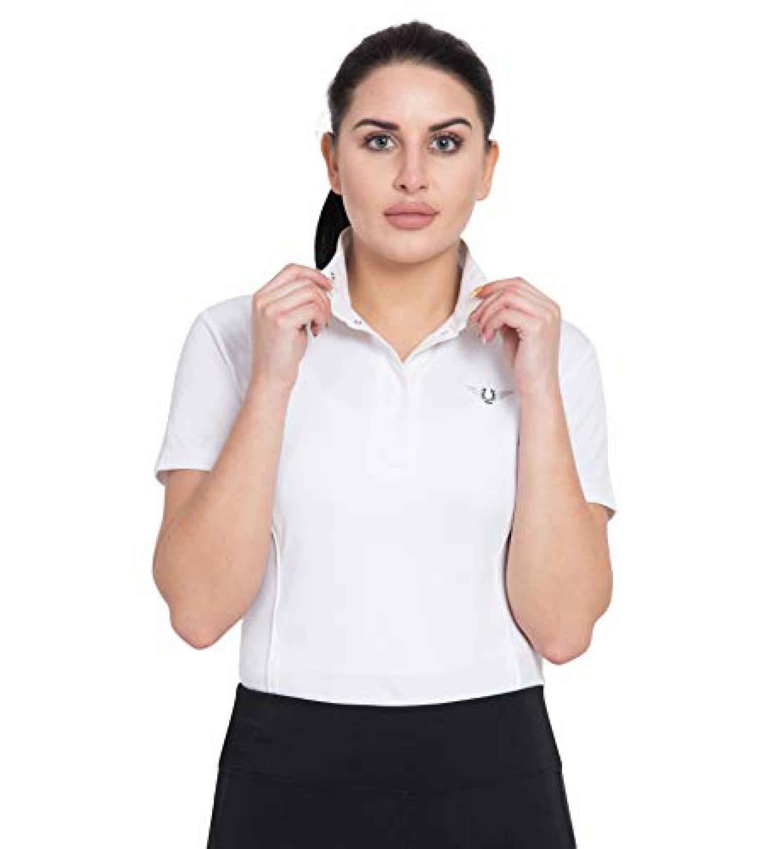TuffRider Kirby Kwik Dry Show Shirt - Women's Medium White/White - Buy Online on GoSupps.com