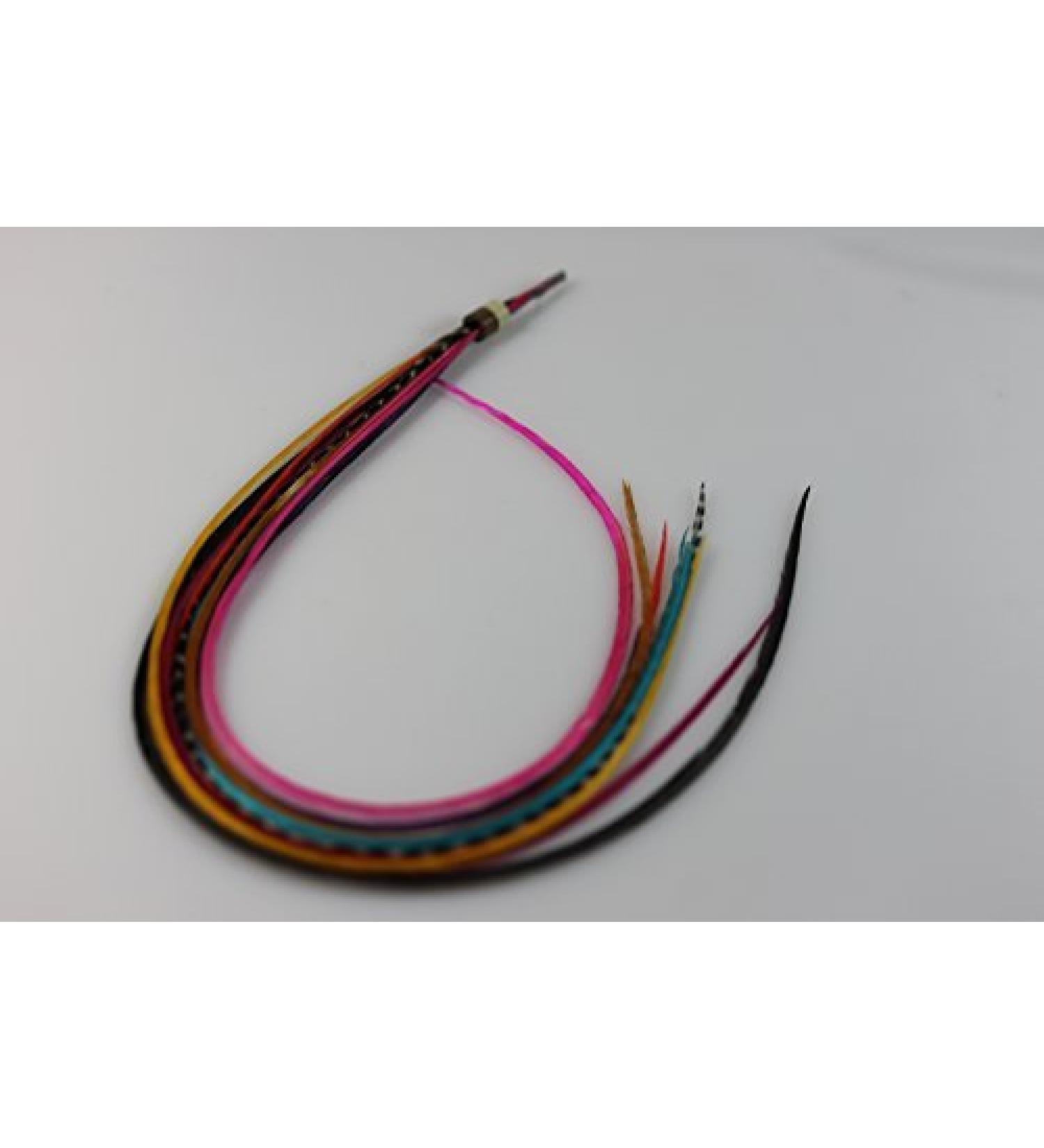 Happy Rainbow Mix Feather Extension - 8 Bonded Feathers - Buy Online on GoSupps.com
