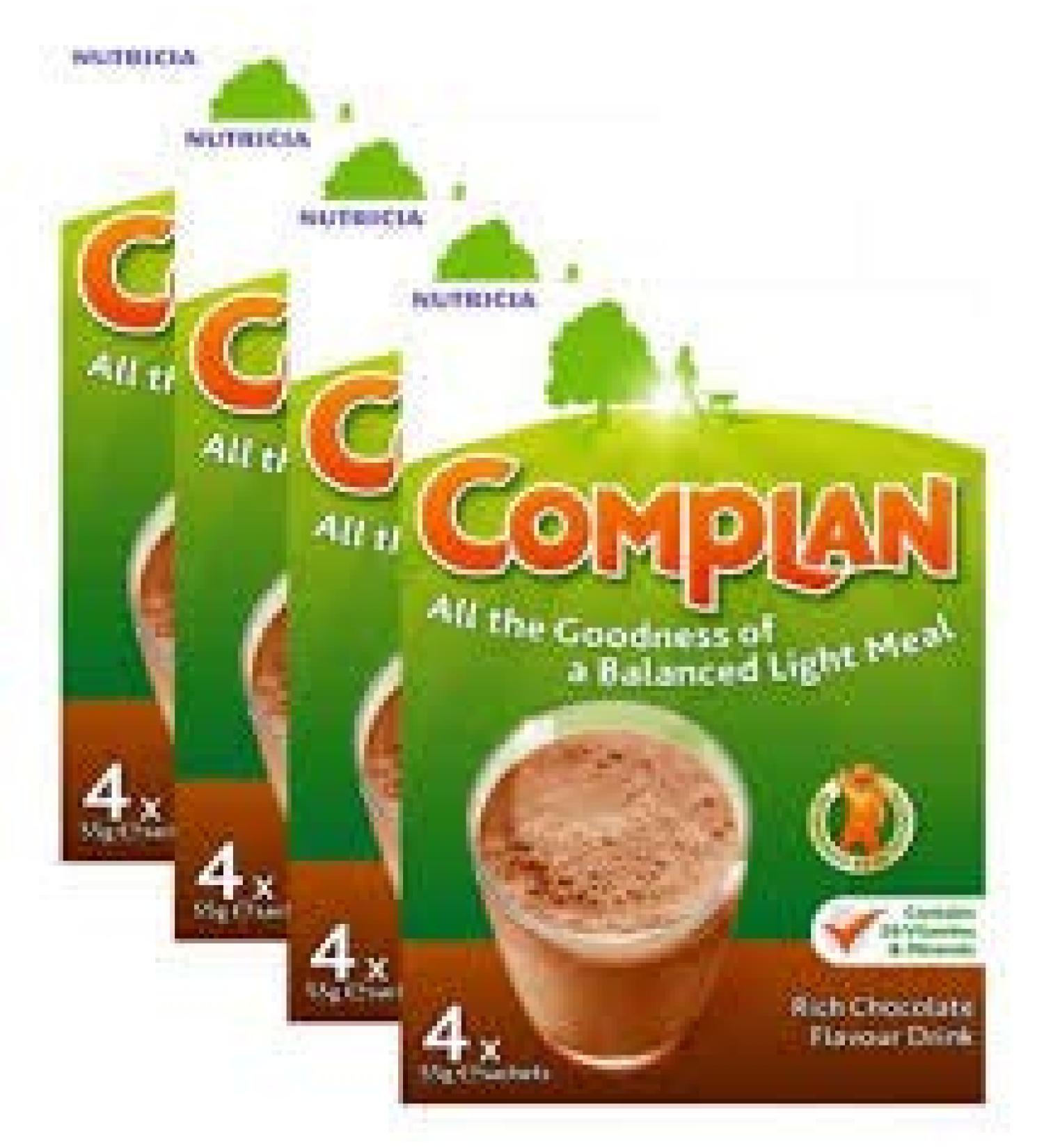 4 x Complan Rich Chocolate Flavour Drink 4 x 57g Sachets