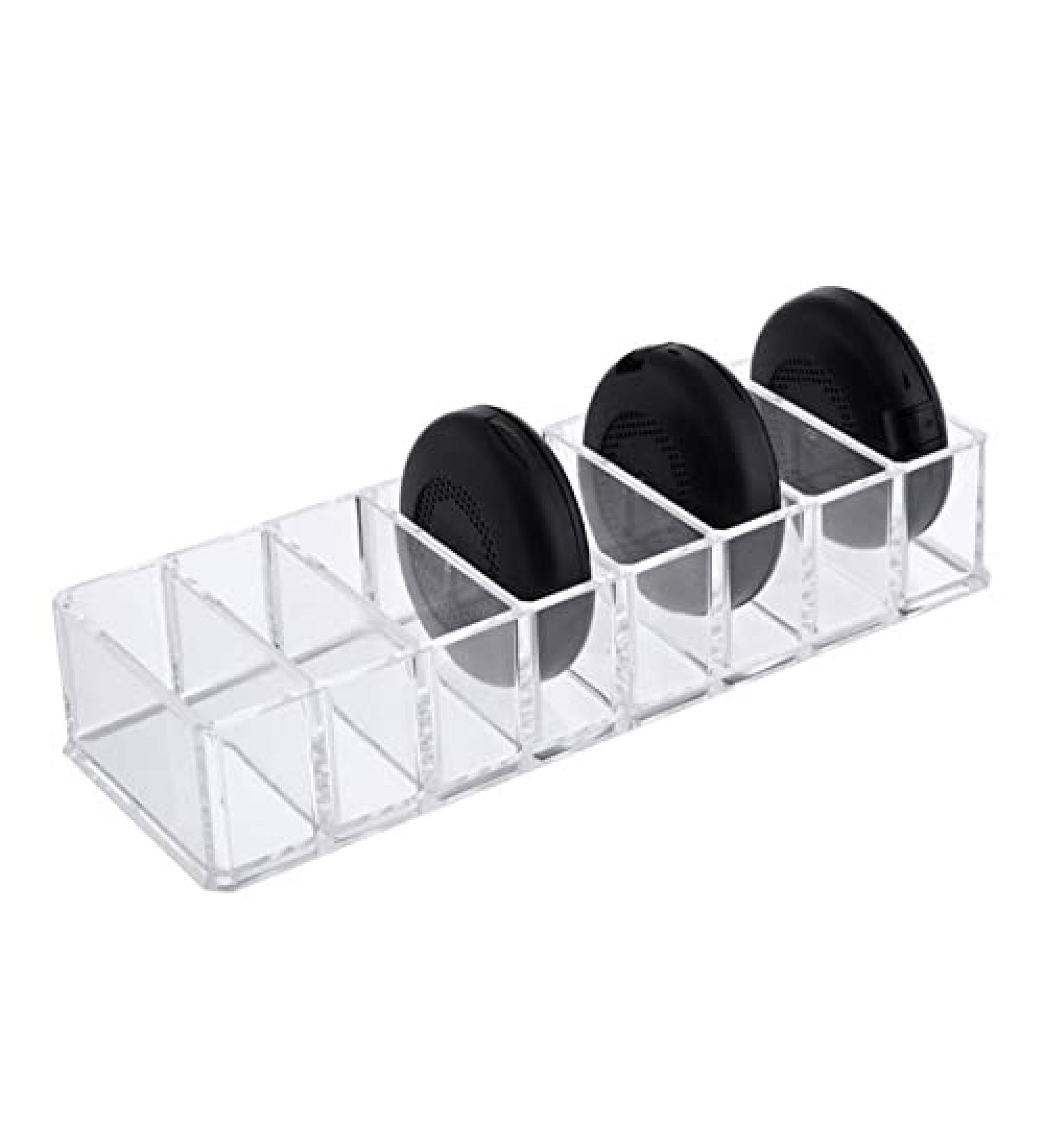 ZJT Acrylic Eyeshadow Organizer with 8 Compartments Compact Lipstick Holder Desktop Organizer Makeup Organizer for Eyeshadow and Blush - Buy Online on GoSupps.com