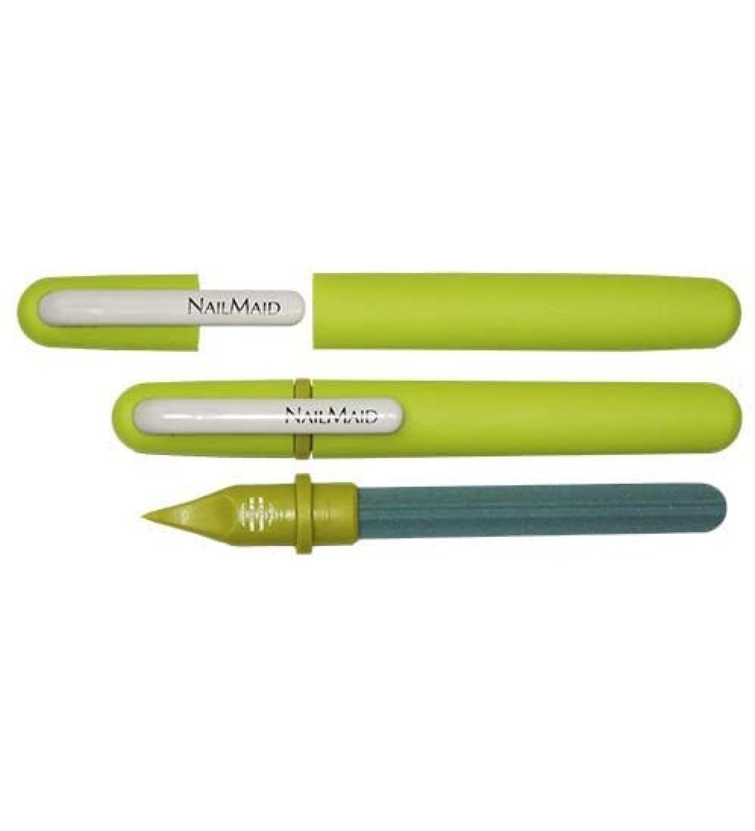 Erlinda Nail Maid Neon Ceramic Nail File Medium 19 cm fine & Cleaner for Manicure and Pedicure (Green) - Buy Online on GoSupps.com