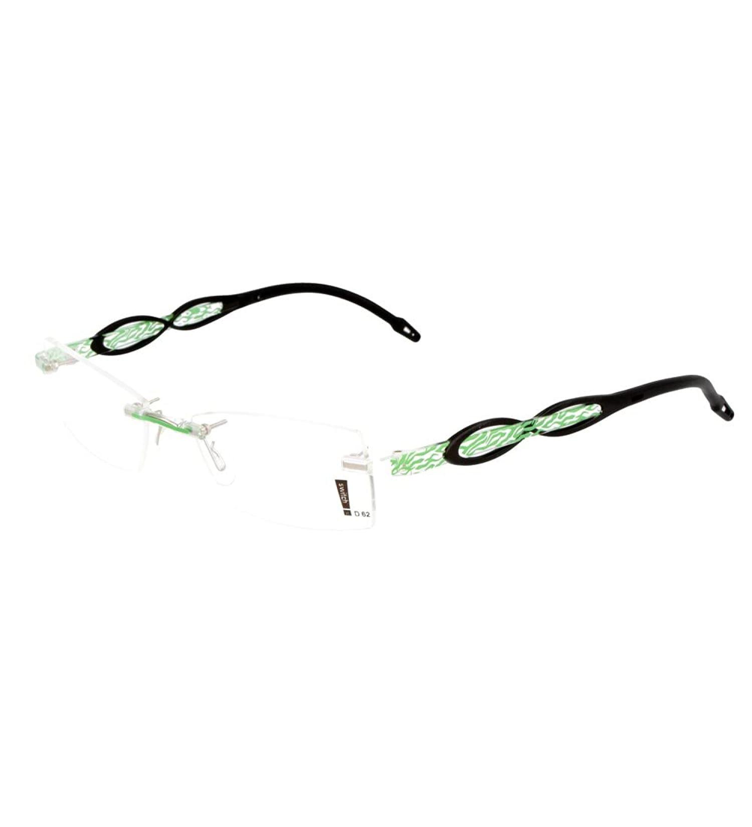 switch it set Combi 2312 interchangeable temples in the color transparent-black-green ellipse large