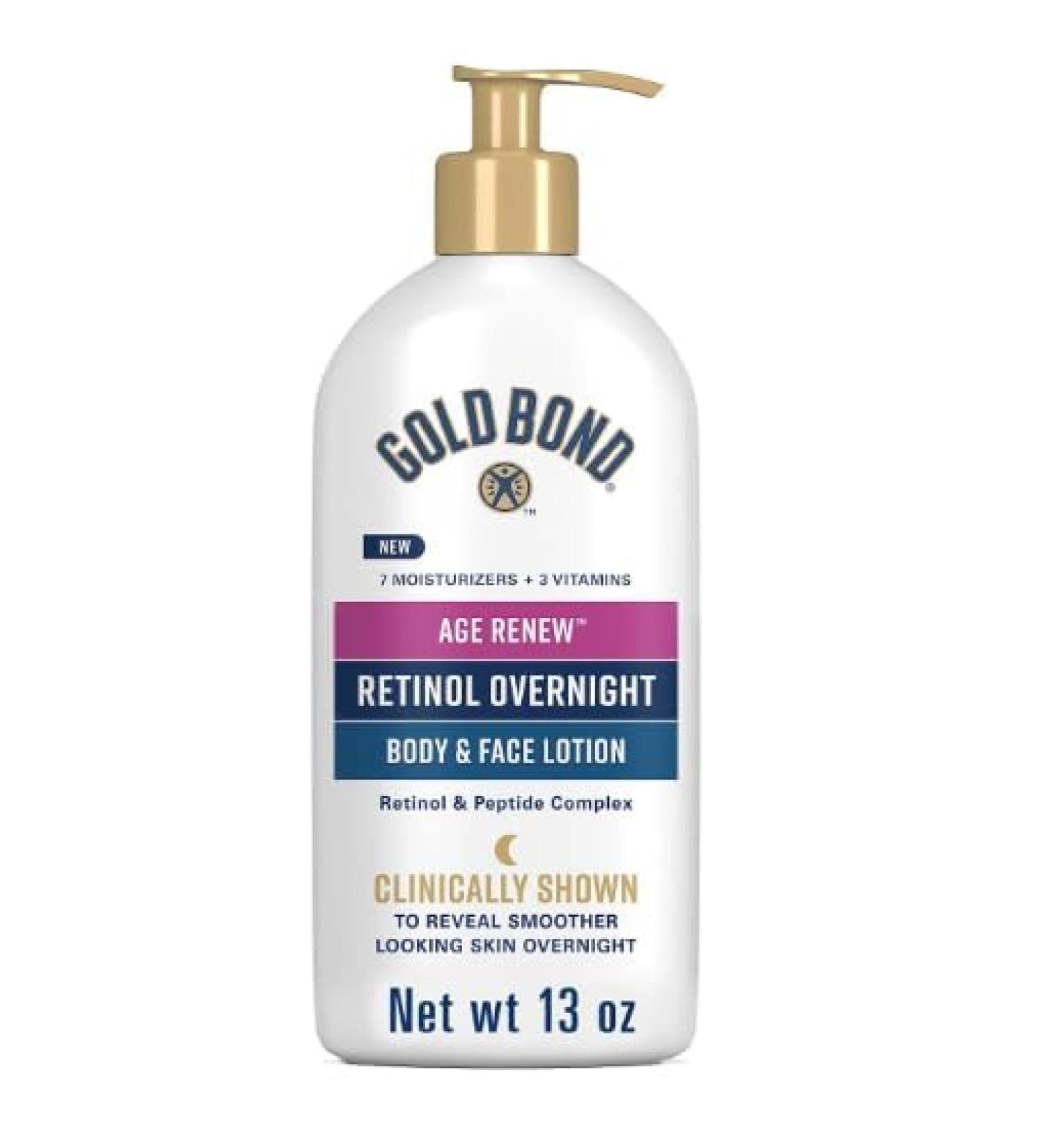 Gold Bond Age Renew Retinol Overnight Moisturizer - Smooth Skin for Face & Body 13 oz - International Shipping Available - Buy Online on GoSupps.com