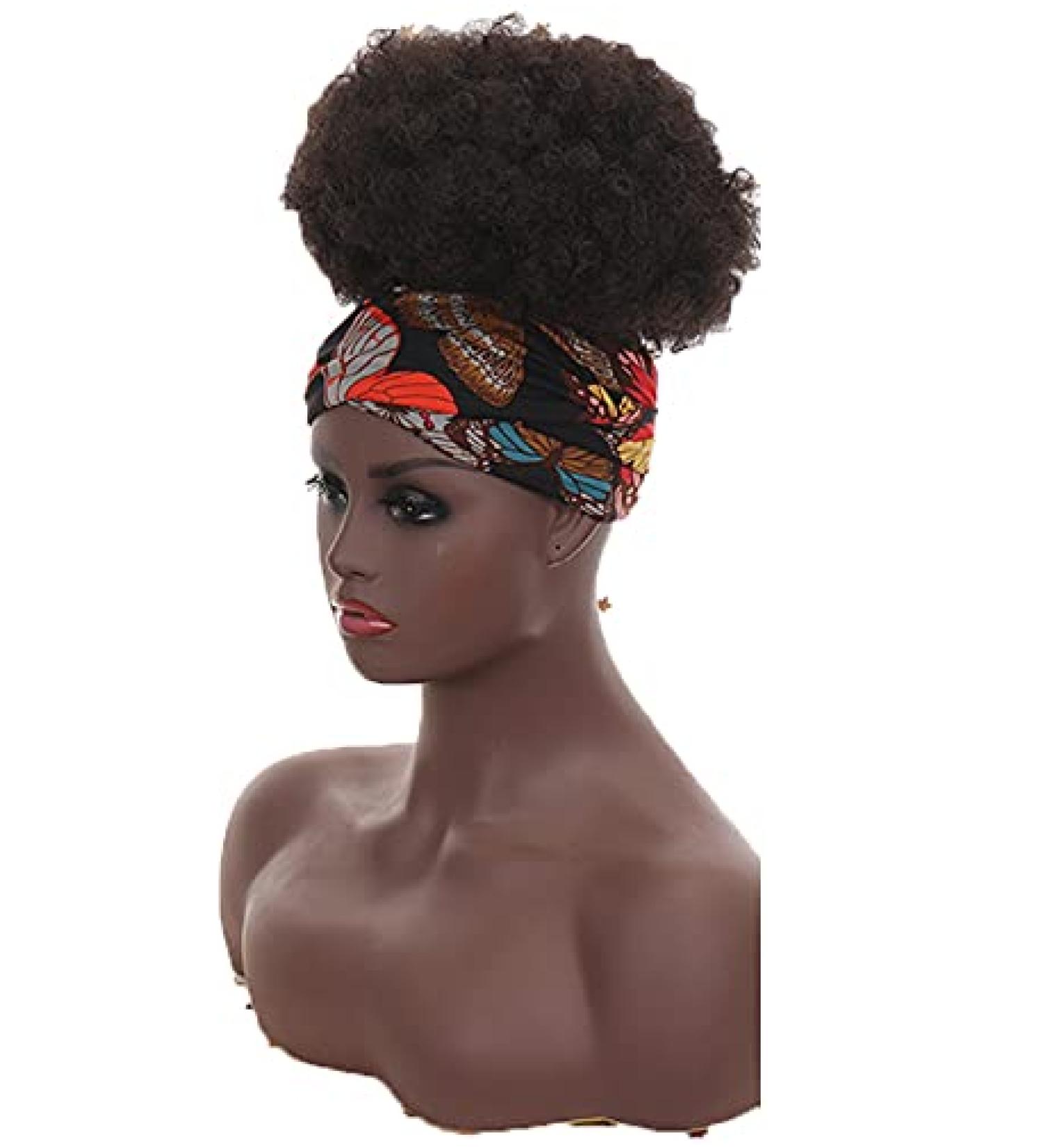 Shop 10 Inch Synthetic Buns Boy Wig - Afro Puff Hair Accessories for Girls & Women - Buy Online on GoSupps.com
