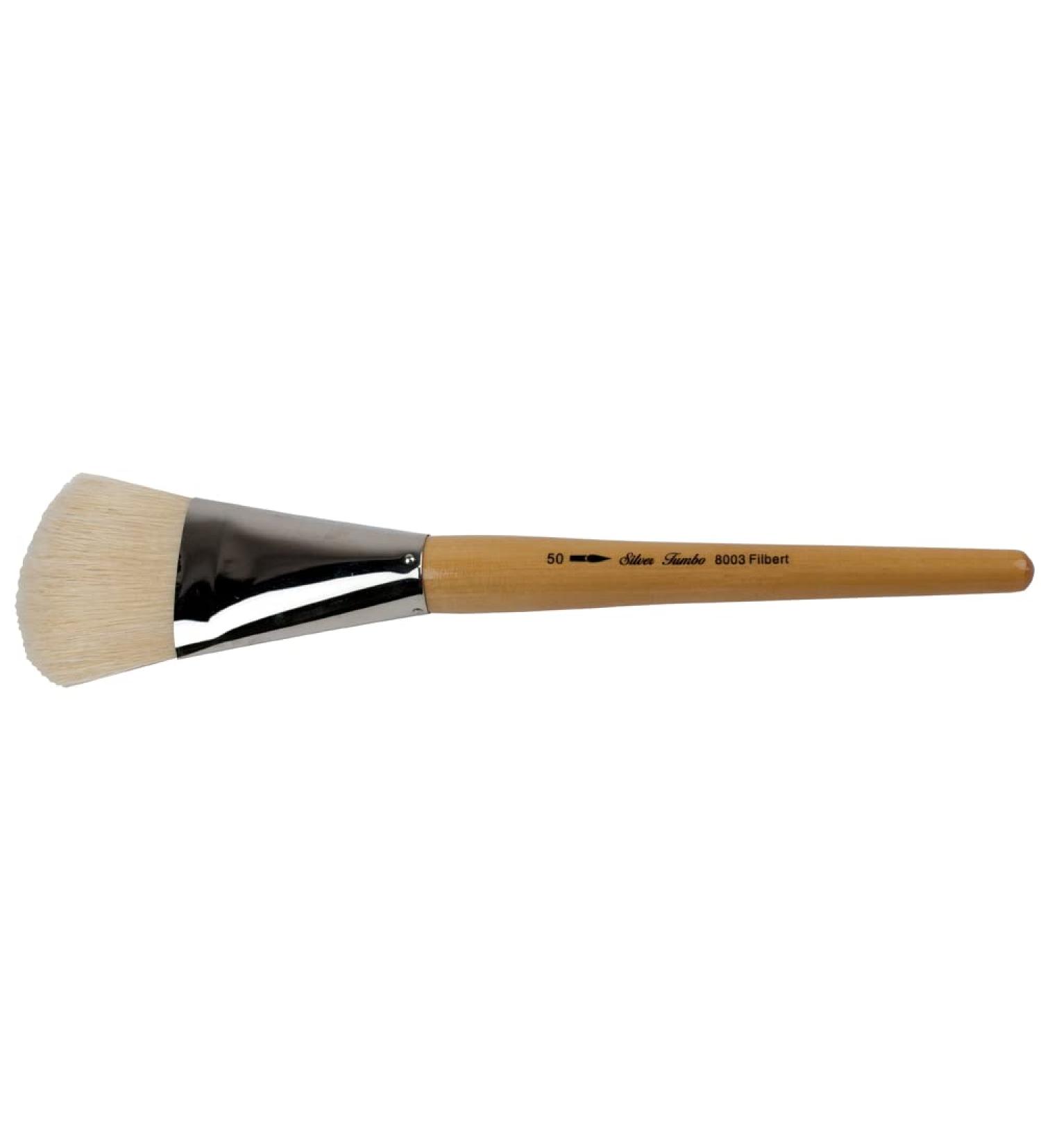 Silver Jumbo Filbert Brush Size 50 - Mid Length Handle for Large Murals, Easel Painters, and Furniture - Buy Online on GoSupps.com
