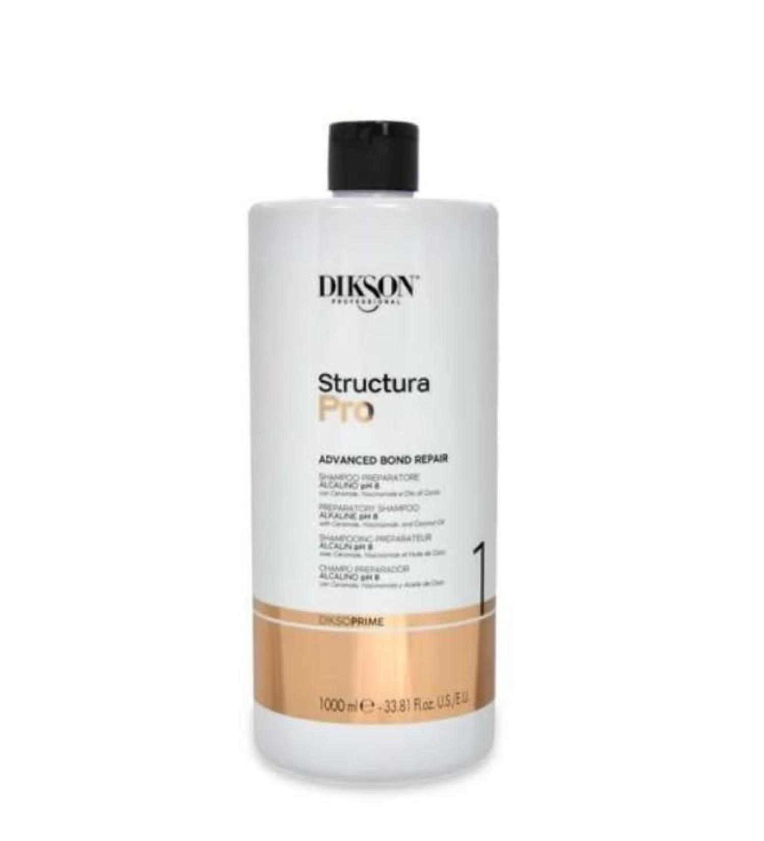 DIKSON Dikson Structura Pro Professional Alkaline Shampoo 1000 ml pH 8 Preparation for Restructuring Treatments Advanced Formula for Impurity Removal