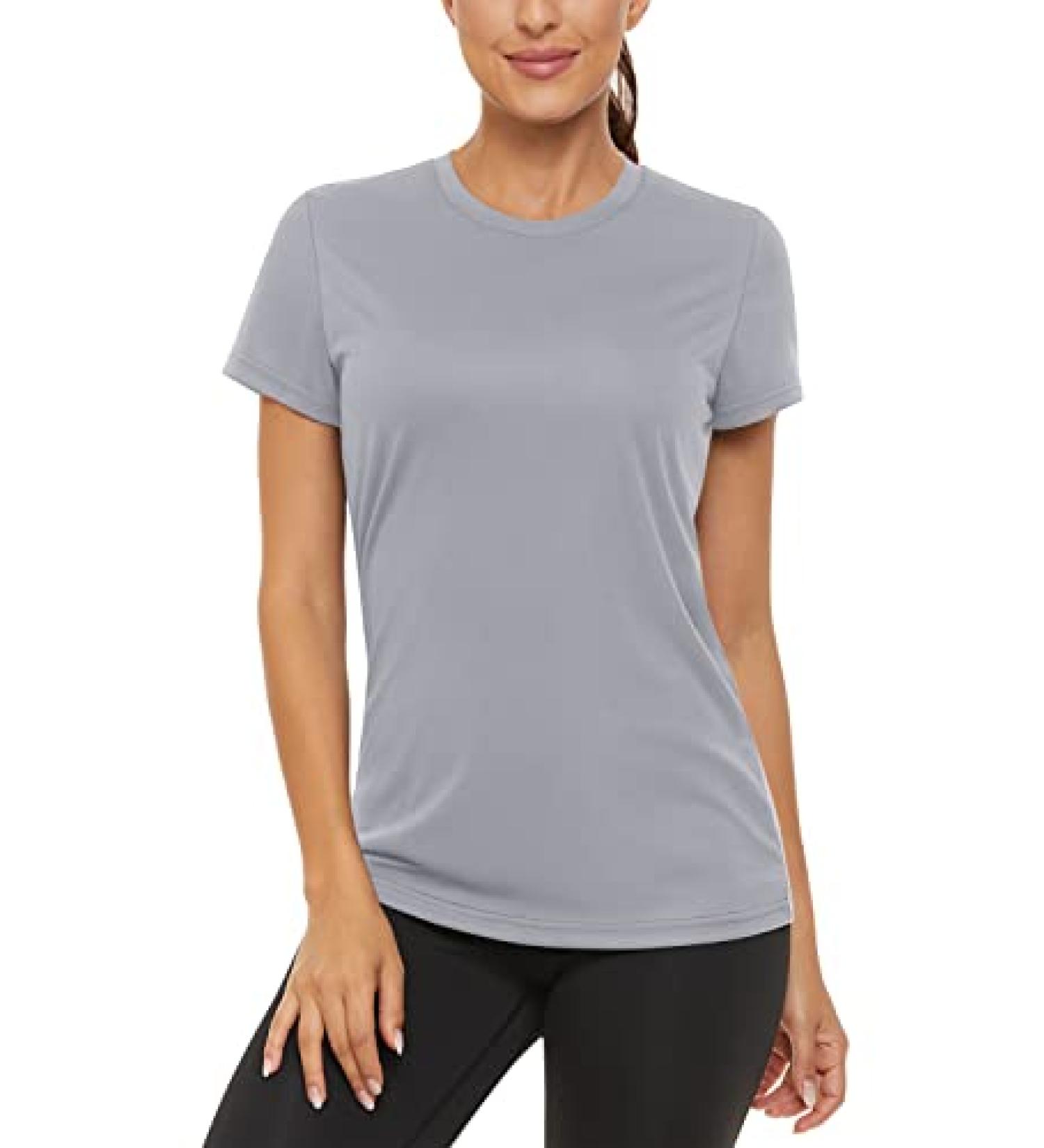TACVASEN Women's Short Sleeve UPF 50+ Sun Protection Shirt - Light Grey, Medium - Buy Online on GoSupps.com