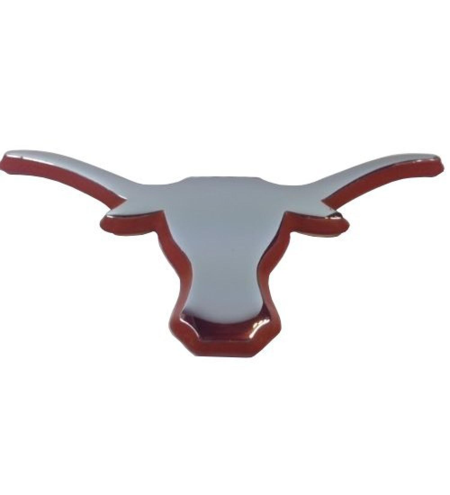 The University of Texas Longhorns Metal Auto Emblem (Chrome (Orange Trim))