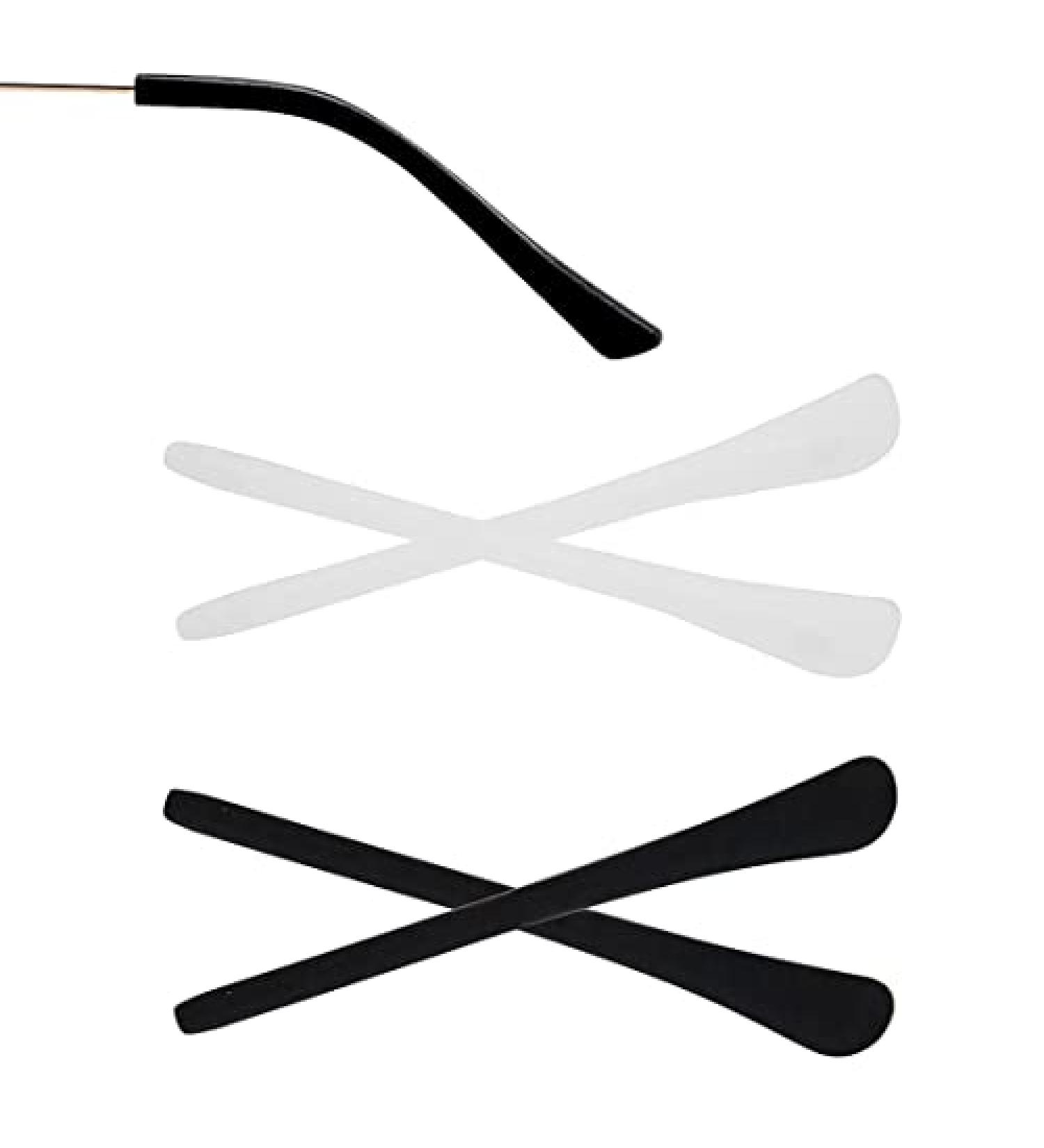 Menyiyds Silicone Glasses Tips - 4 Pairs Anti-Slip Soft Silicone for Thin Sunglasses | Black & White Repair Tool - Buy Online on GoSupps.com