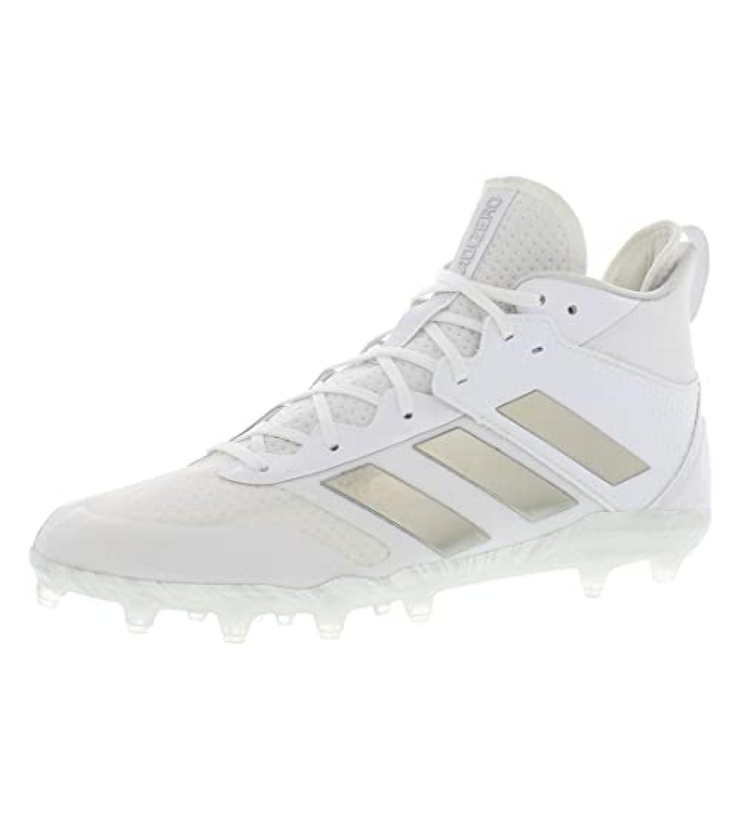 adidas Adizero Lacrosse Cleats - Unisex Size 10 - White/Silver Metallic - Buy Online on GoSupps.com