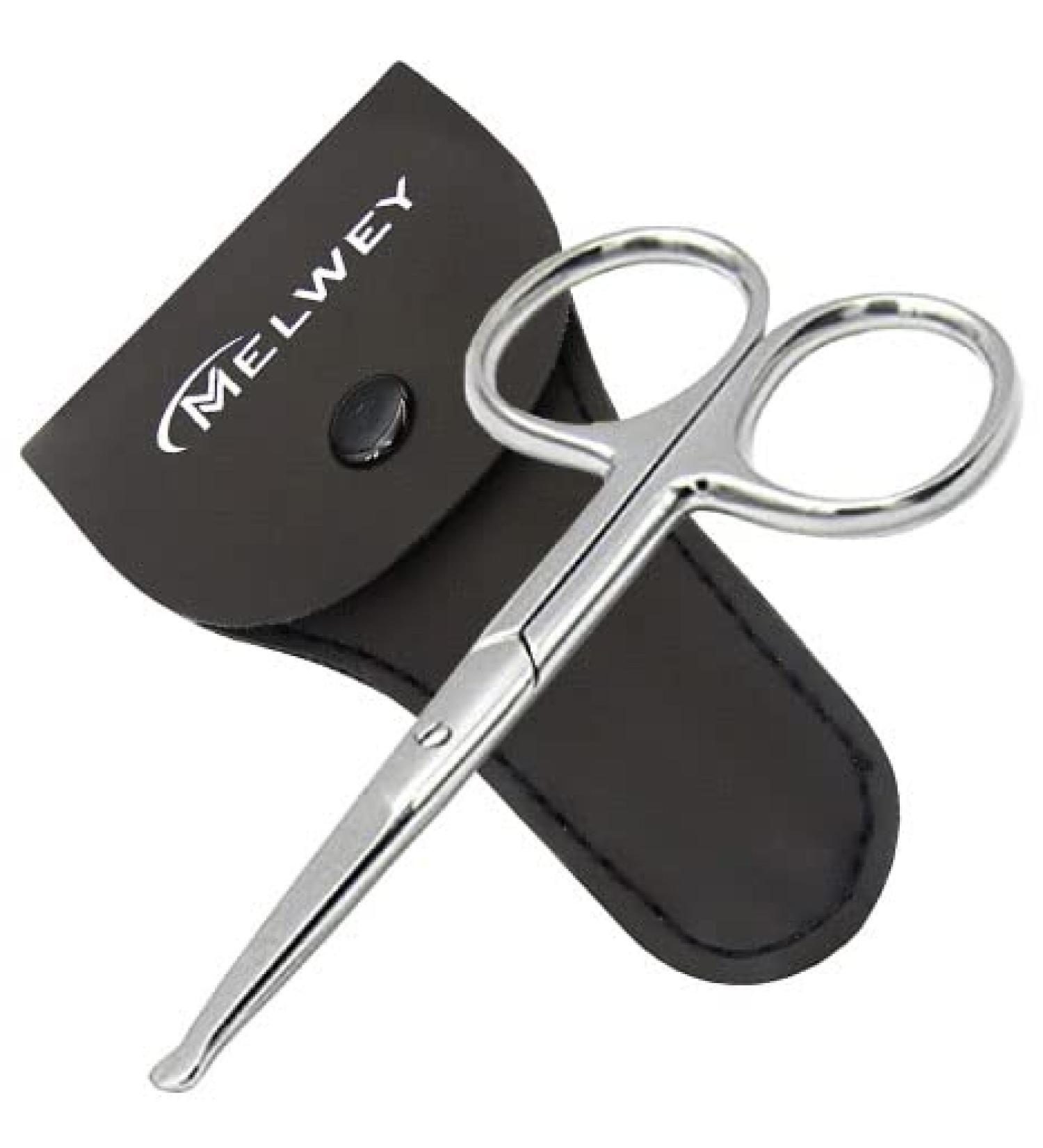 Melwey Stainless-Steel Nose Hair and Baby Nail Scissors - Blunt Safety Tips for Facial Hair, Eyelashes, and more - Buy Online on GoSupps.com