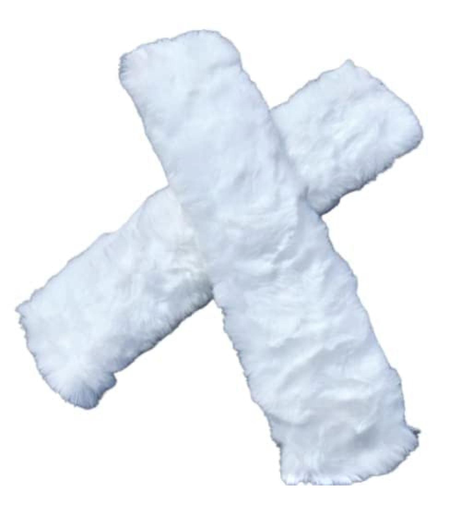 2 X Faux Sheepskin Horse Noseband Lambswool Supersoft Cover Cheek Piece Halter White Nose Band