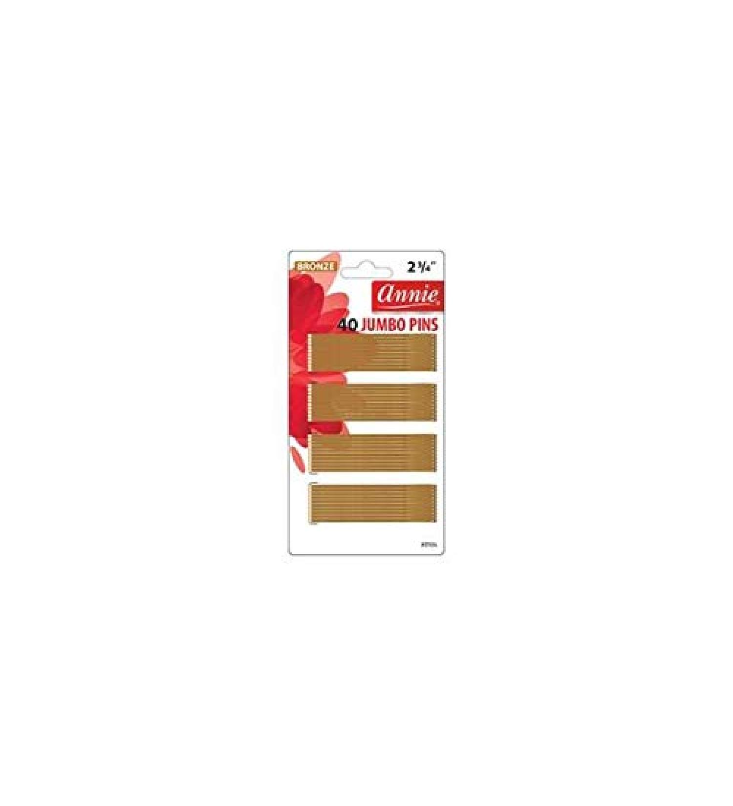 annie jumbo bob hair pins 40 counts roller pin Brown roller pins