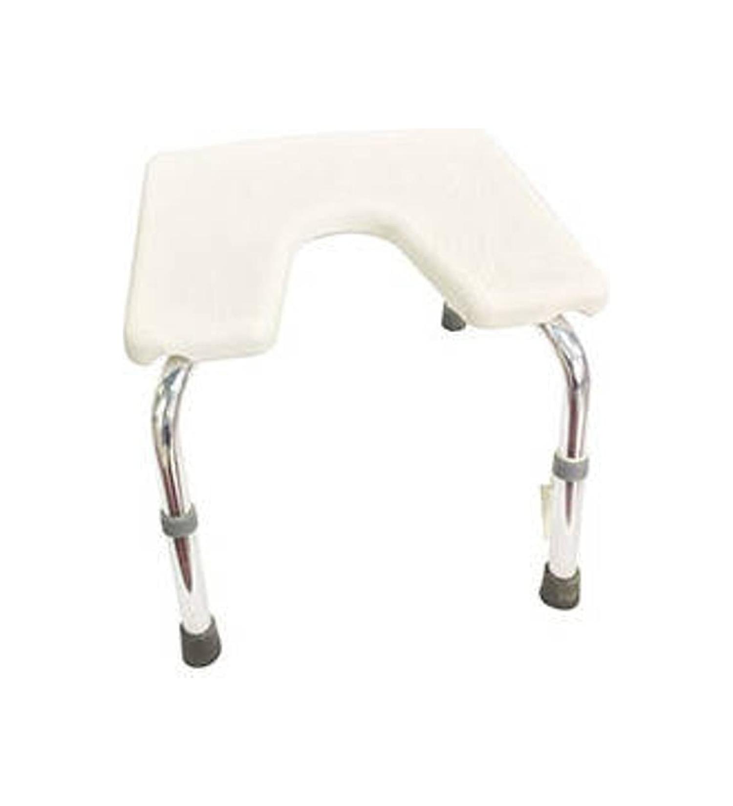 Wwo 1018 - U-shaped shower seat Polyban without backrest 35-45 cm height white unisex