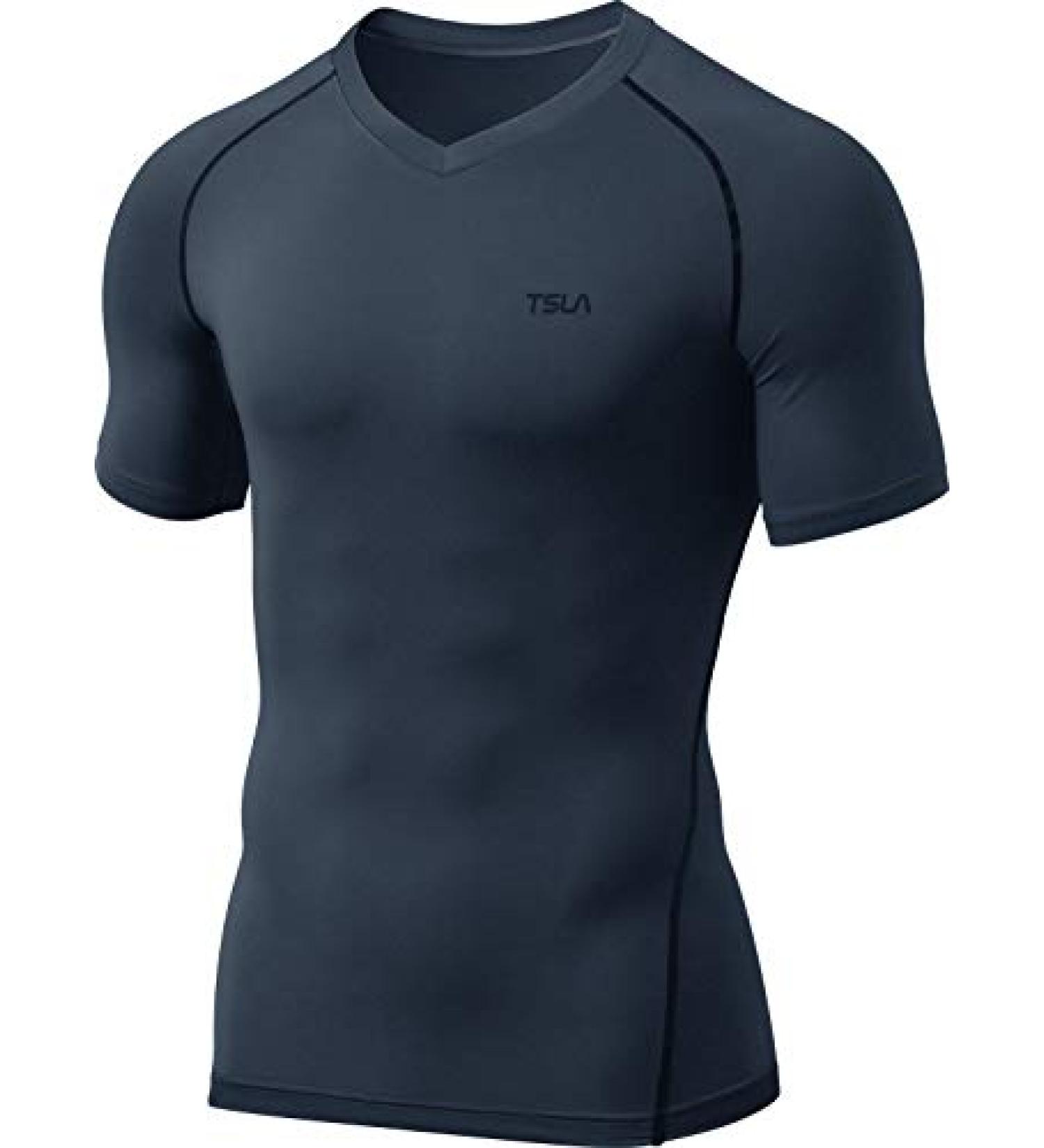 TSLA Men's Tactical Cool Dry Compression Shirt - Charcoal, Large - Buy Online on GoSupps.com