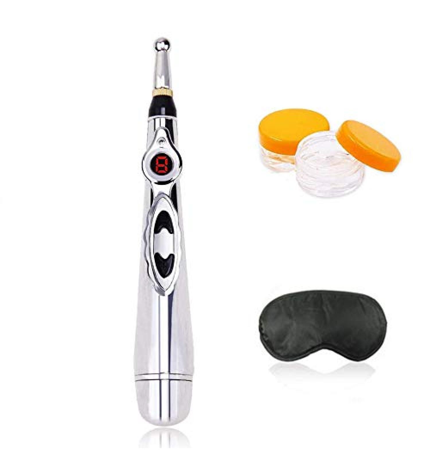 Electronic Acupuncture Pen | Electric Body Massager with 3 Heads & 9 Vibration Modes - International Shipping Available - Buy Online on GoSupps.com