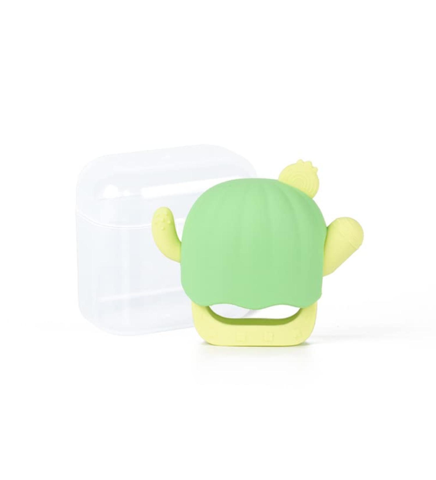 Reidio Baby Teether Toy - Soft Silicone Teething Toy for Pain Relief | Cactus Look with Storage Box (Green) - Buy Online on GoSupps.com
