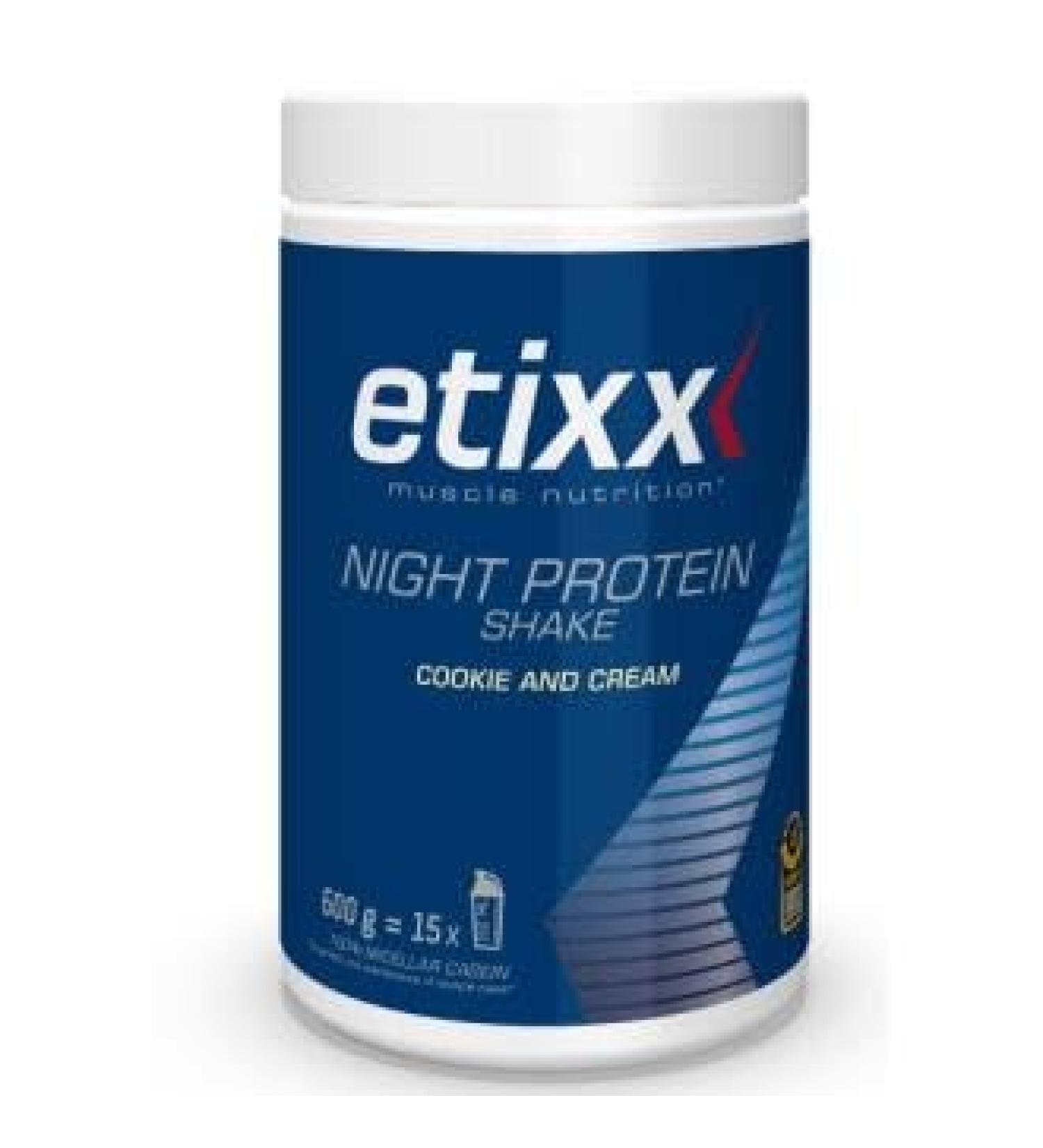 Etixx Night Protein Shake - Saveur Chocolat 600g - Prot ines Lib ration Lente pour R cup ration Nocturne et Renforcement Musculaire