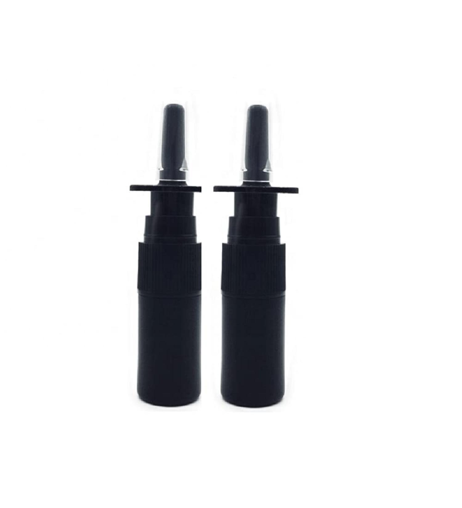 CMJ 2 x 5ml Black Plastic Nasal Spray Bottles - Refillable Fine Mist Tanning Spray - UK Seller International Shipping Available - Buy Online on GoSupps.com