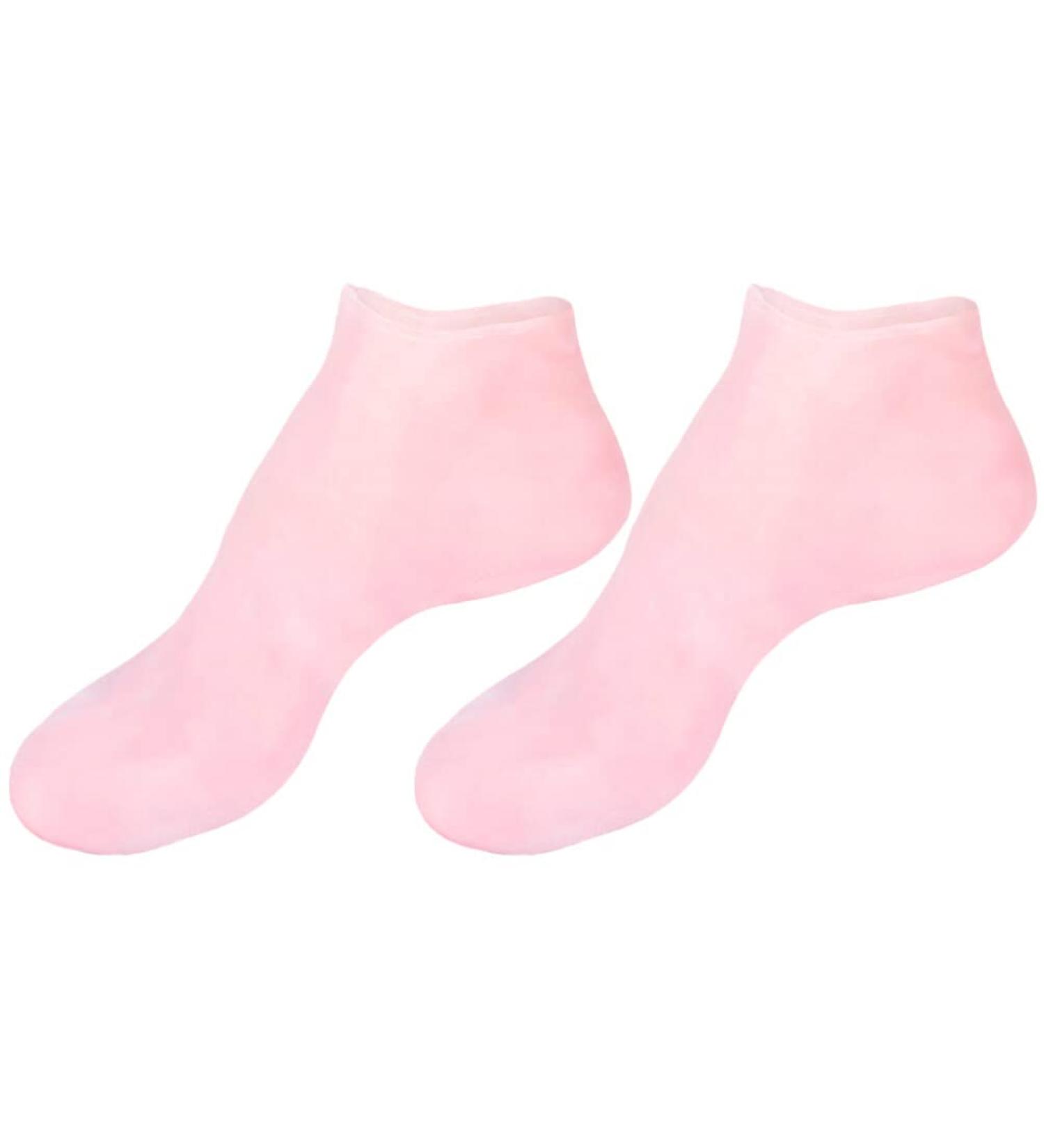 Moisturizing Gel Booties & Spa Socks - Hydrating Foot Cream for Dry Feet | Silicone Gel Stockings (35x7x1cm) in Rose - Buy Online on GoSupps.com