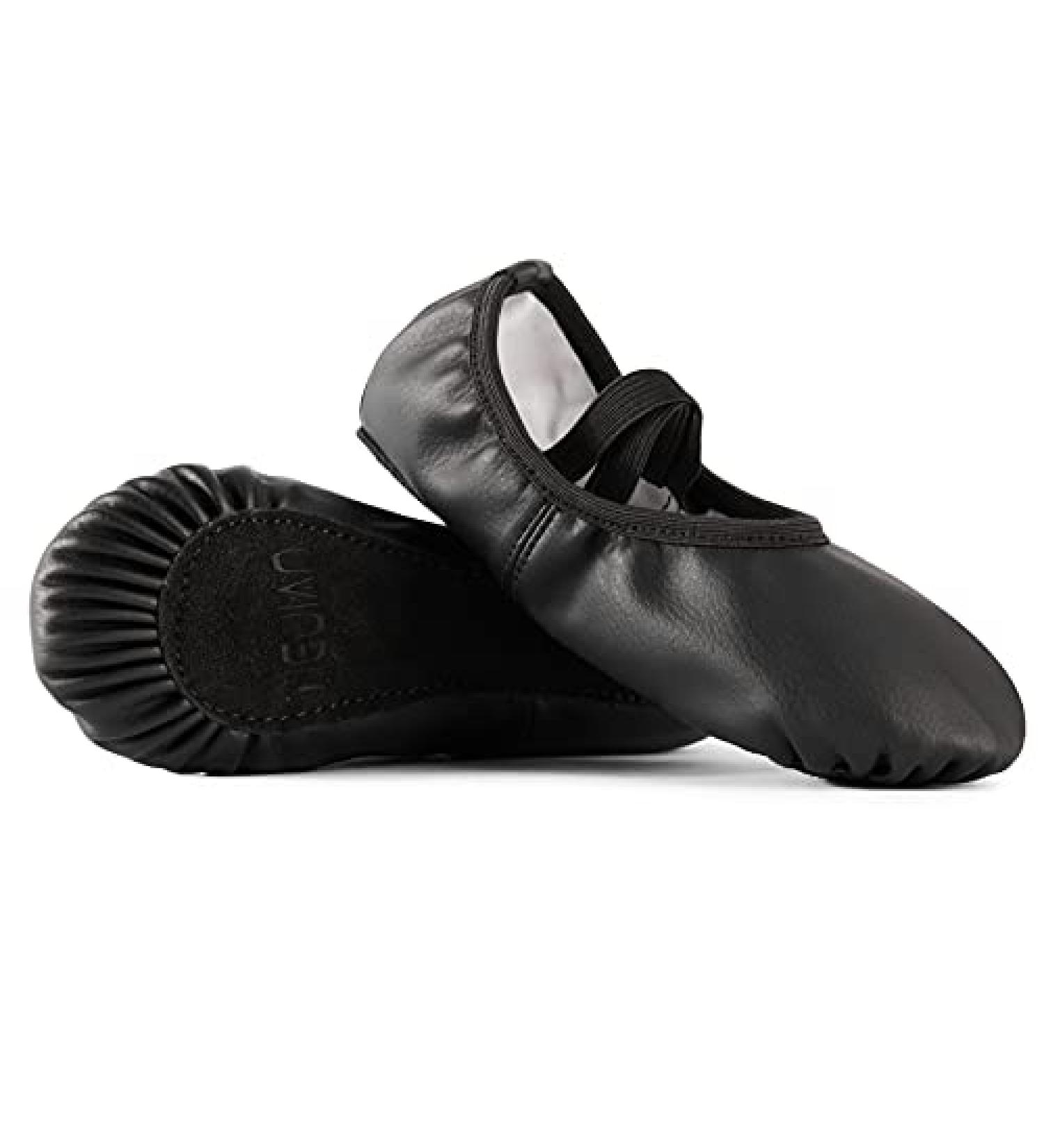 VICVIK Leather Ballet Shoes for Girls - Black, Full Sole Dance Shoes for Toddler/Kids - Buy Online on GoSupps.com