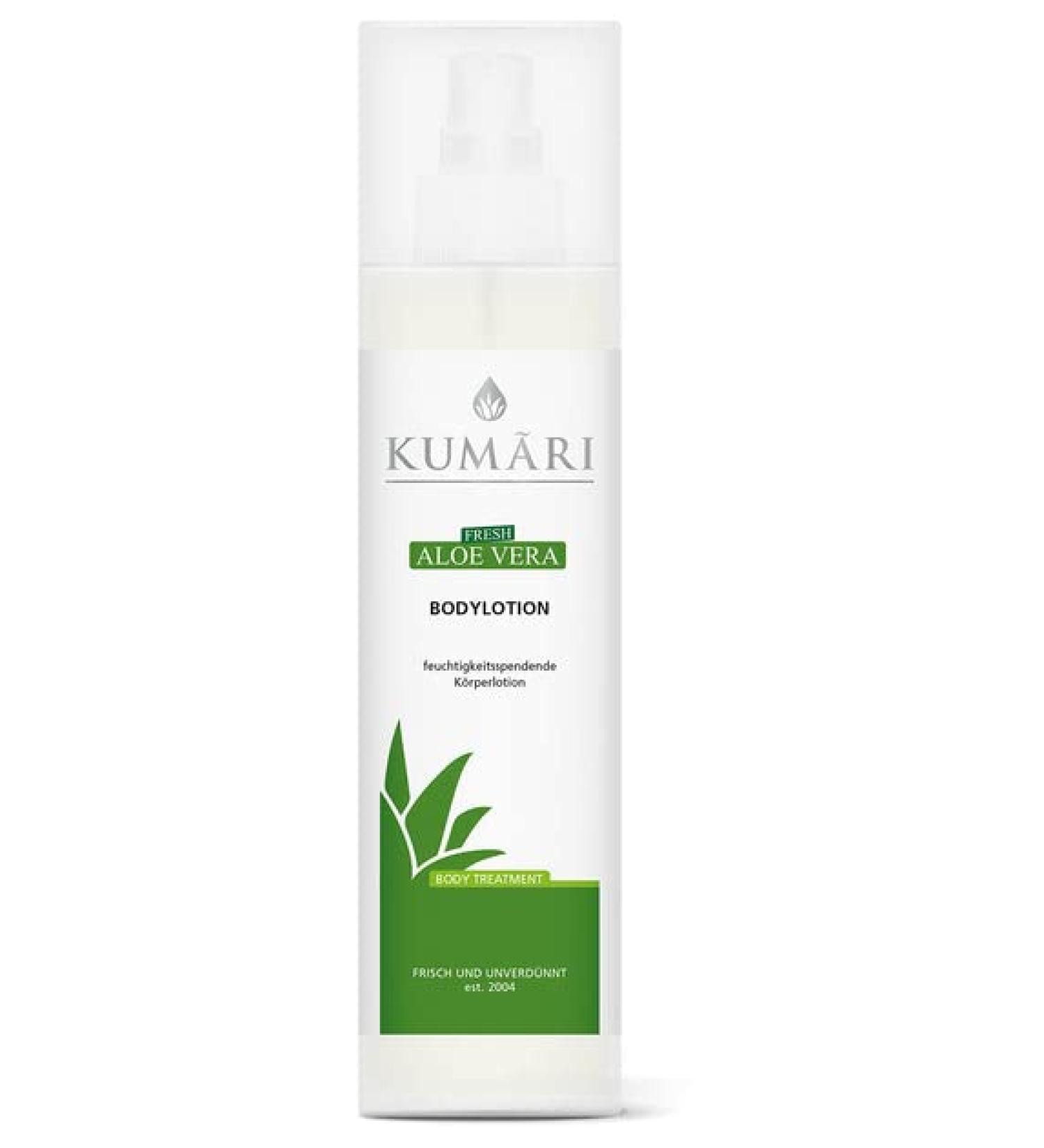 Kumari body lotion with aloe vera jojoba oil shea butter and olive oil for moisture regeneration & anti-aging-body cream with 73.2% undiluted organic aloe vera plant juice (250ml)