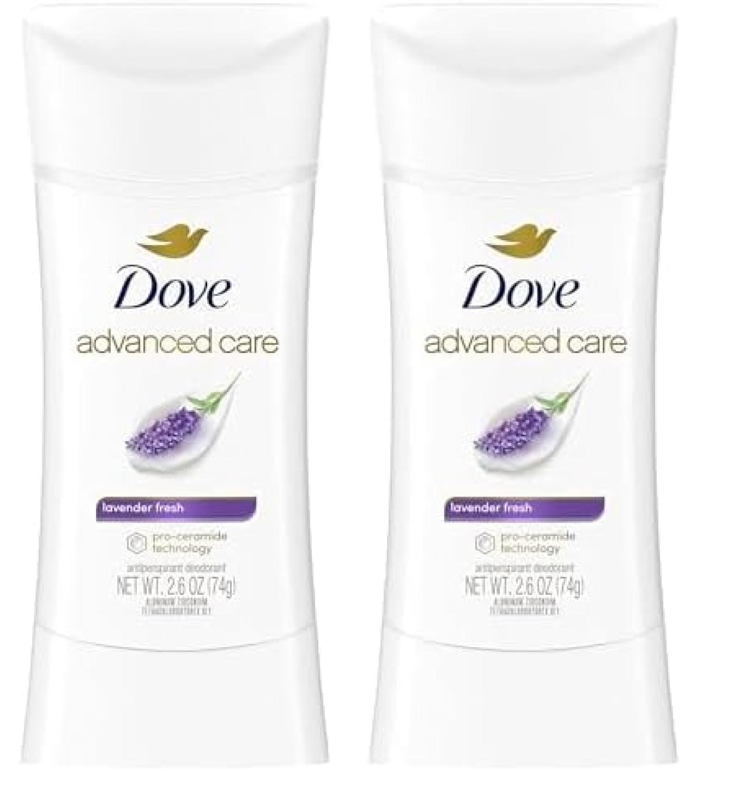 Dove Advanced Care Antiperspirant Deodorant Stick Lavender Fresh - 72 Hour Odor Control & All Day Sweat Protection for Soft Underarms (2.6 oz) - Skin Barrier Repair After Shaving - Buy Online on GoSupps.com