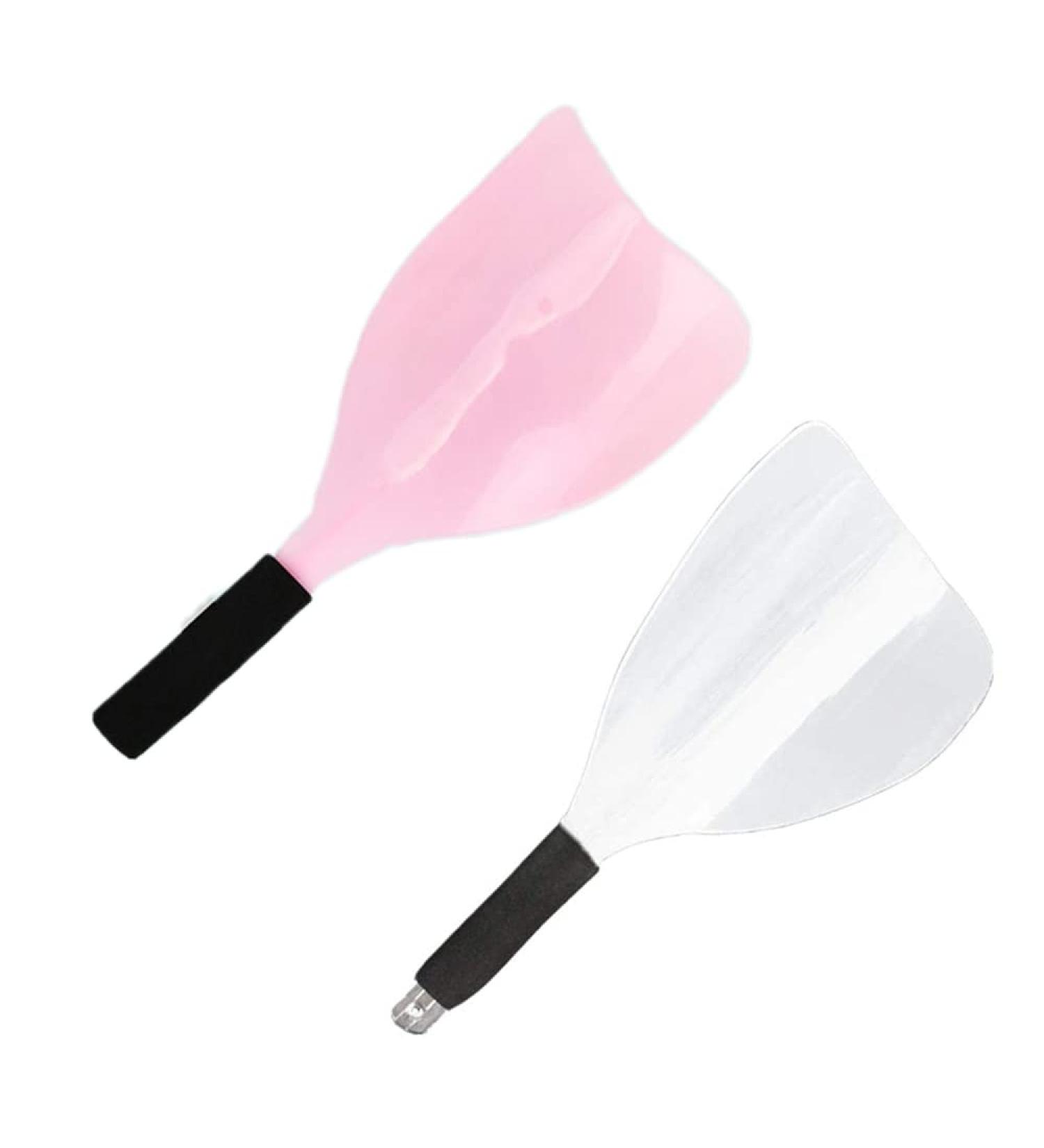 TAORANJU Barber Hair Salon Face Shield 2 Pcs Plastic Hairspray Face Masks with Sponge Handle Hairdresser Hair Styling Mask Tools Face Eyes Protector for Hairdressing Makeup (Random Color) - Buy Online on GoSupps.com