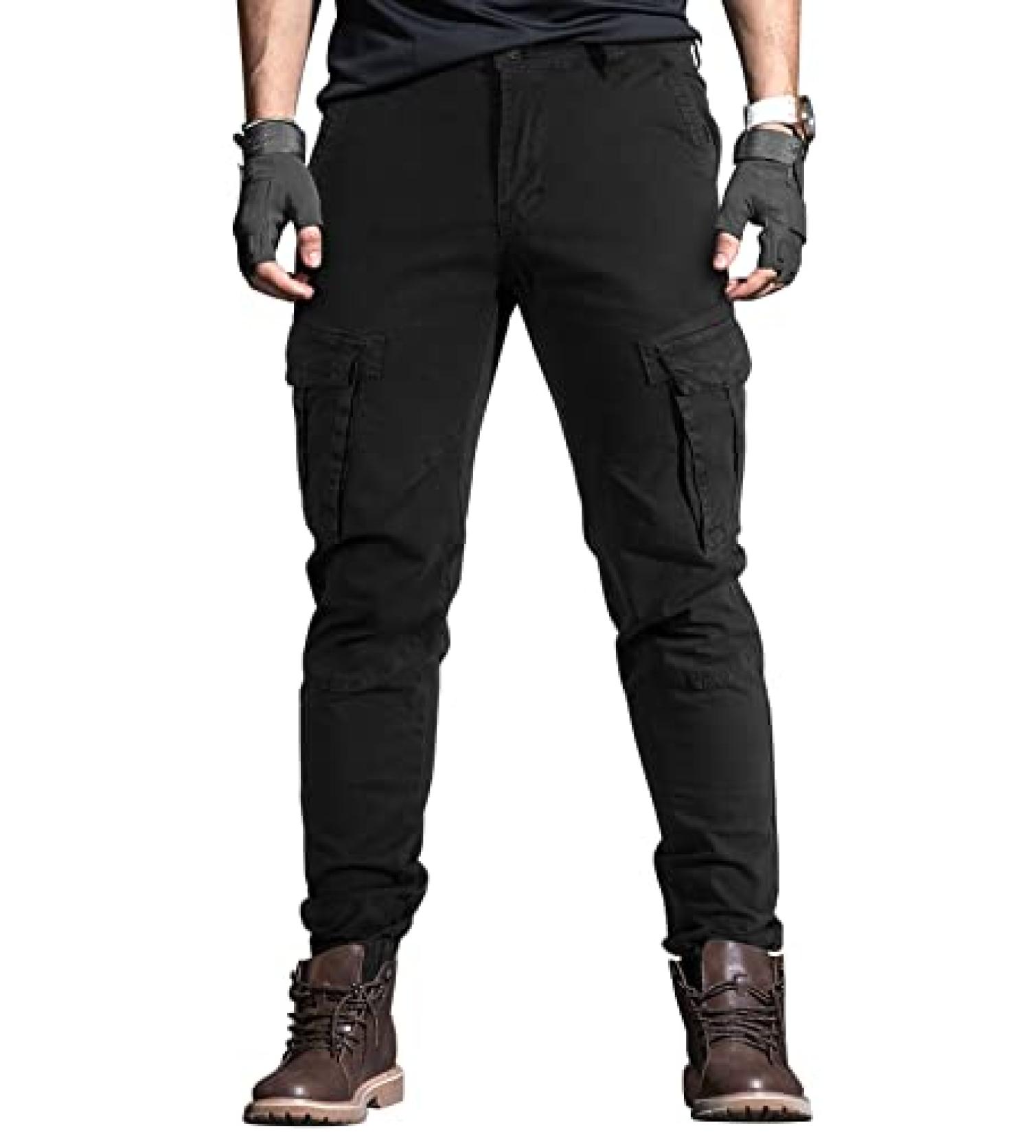 OUTSON Men's Work Cargo Pants - Ripstop Construction Flex Pants for Outdoor Hiking - Black 36 - Buy Online on GoSupps.com