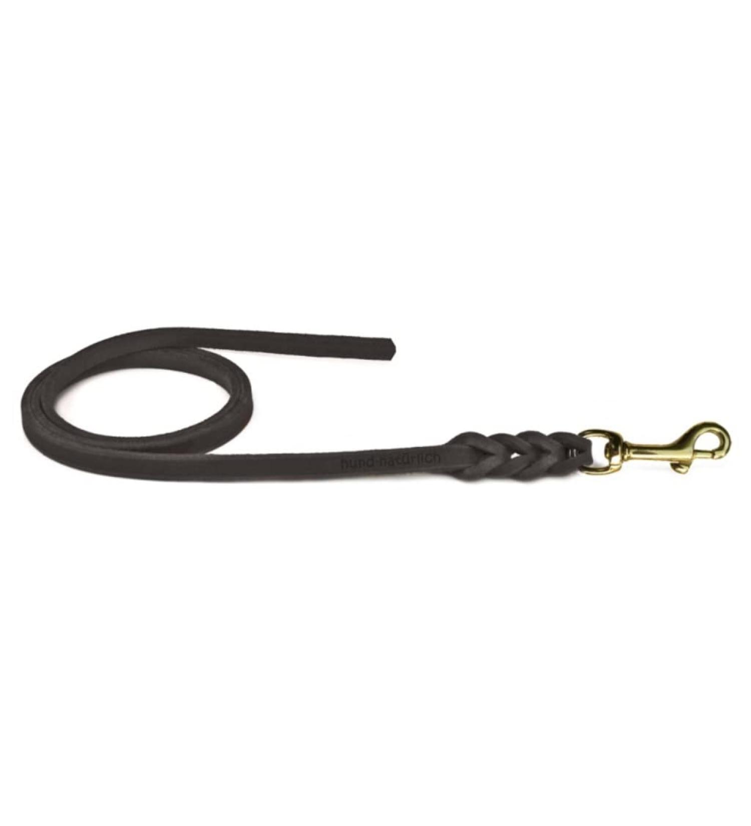 Fat leather line 1m / 1.35m / 2.20m / 3m chrome or brass without hand loop (1.35m x 12mm black brass hook) 1.35m x 12mm black brass hook