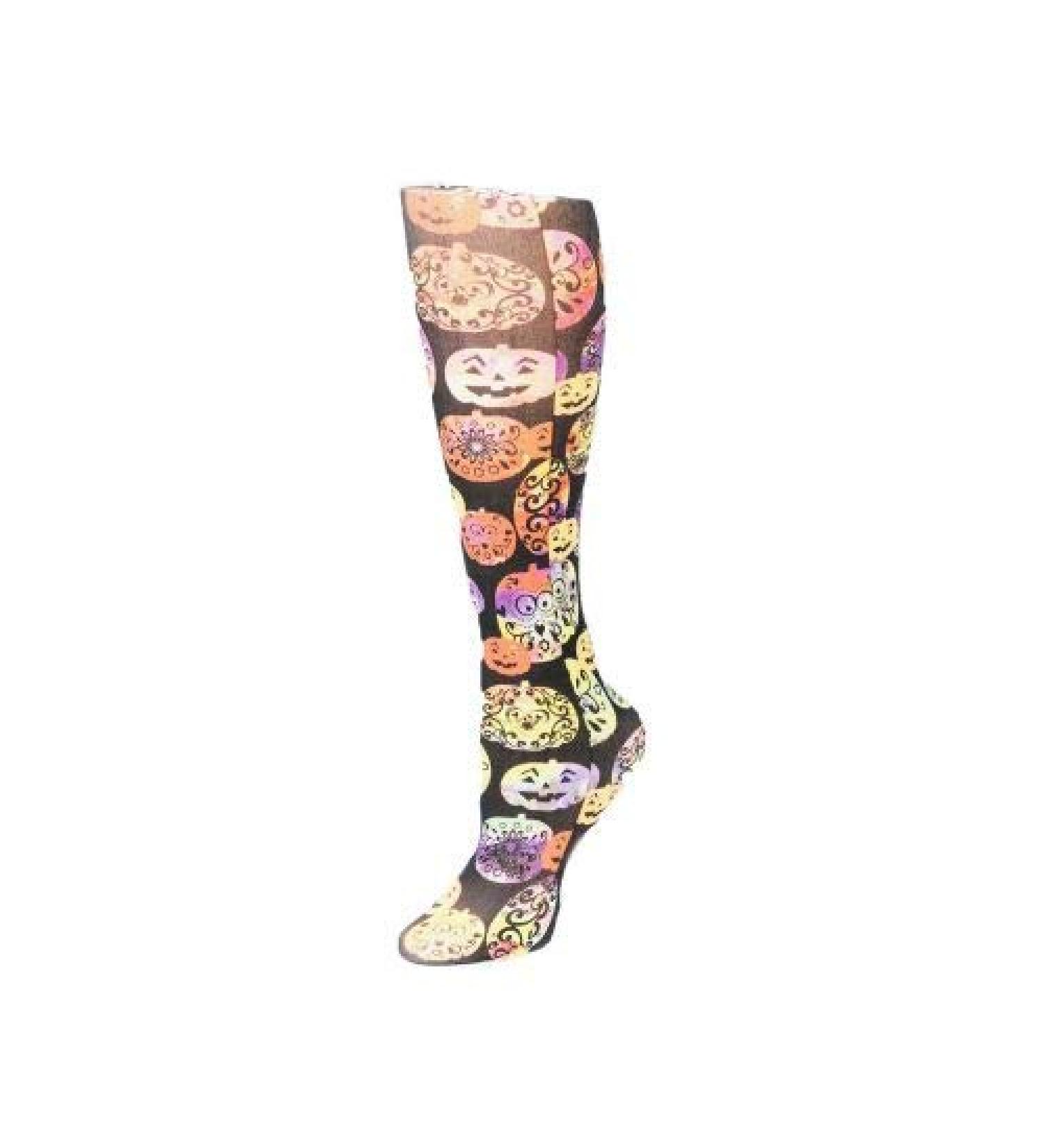 Red Moby Celeste-Stein-CMPS-2-2041 Womens 15-20 mmHg Compression Sock - Halloween Pumpkin Orange