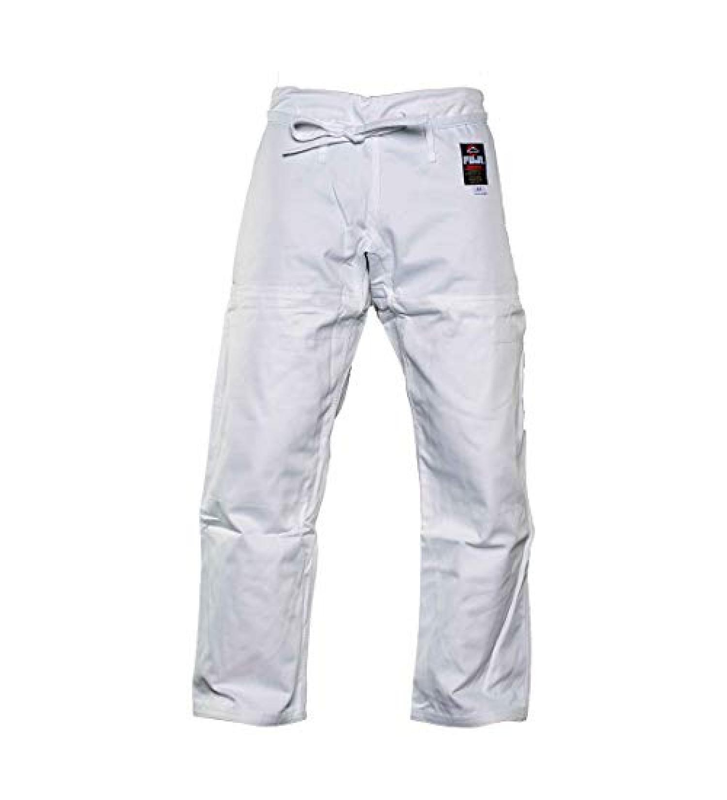 FUJI BJJ Gi Pants - White, Size 4 | Cotton Jiu Jitsu Pants with Flat Drawstrings - Buy Online on GoSupps.com