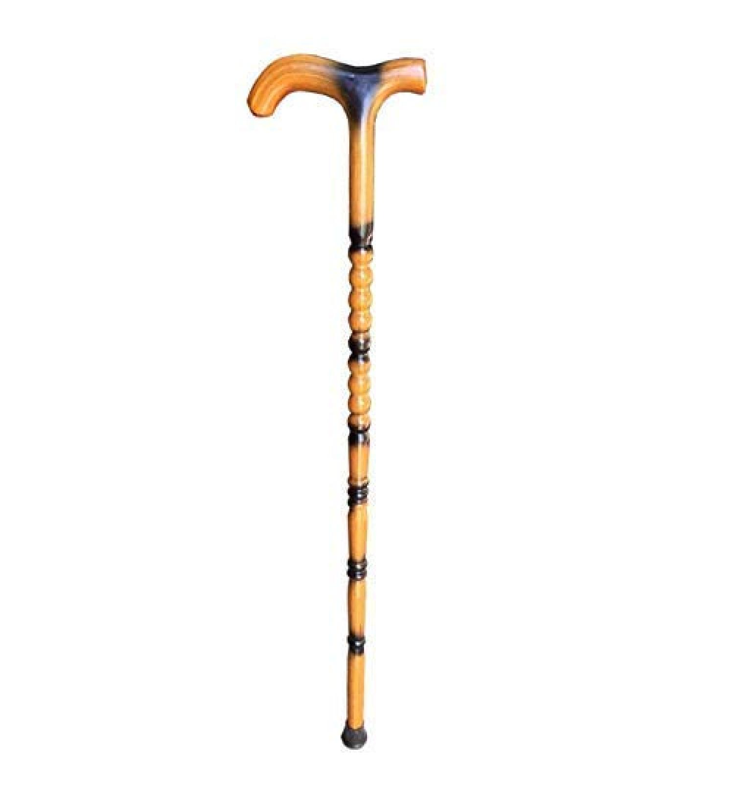 Whole Crutch Elderly Man with Yellow Wooden Stick Crutches Hello Independence 85cm - Buy Online on GoSupps.com