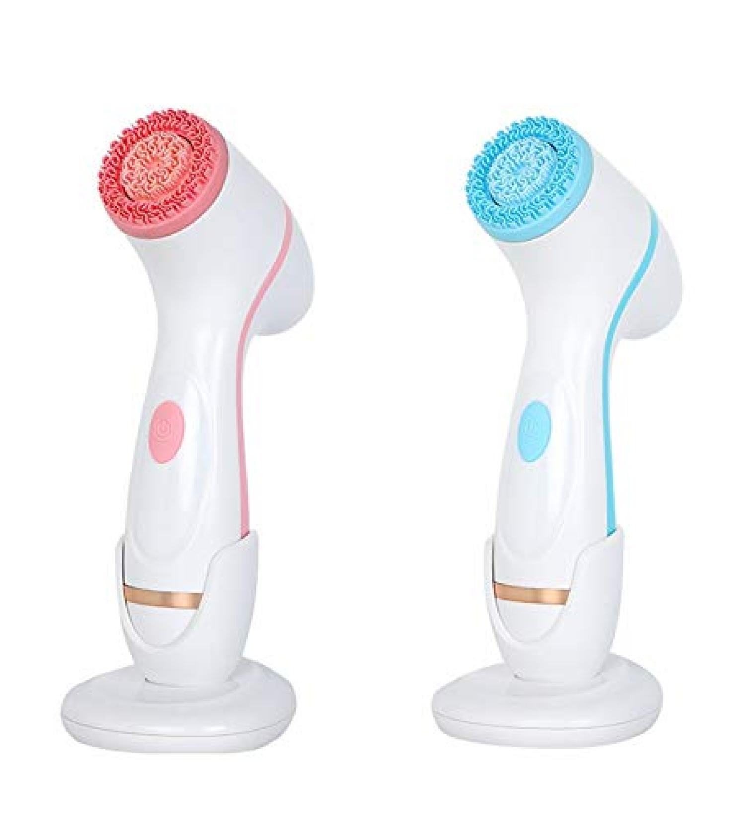 High-End Silicone Facial Cleansing Brush | Exfoliating & Blackhead Cleaning Pores | Electric USB | Pink - Buy Online on GoSupps.com