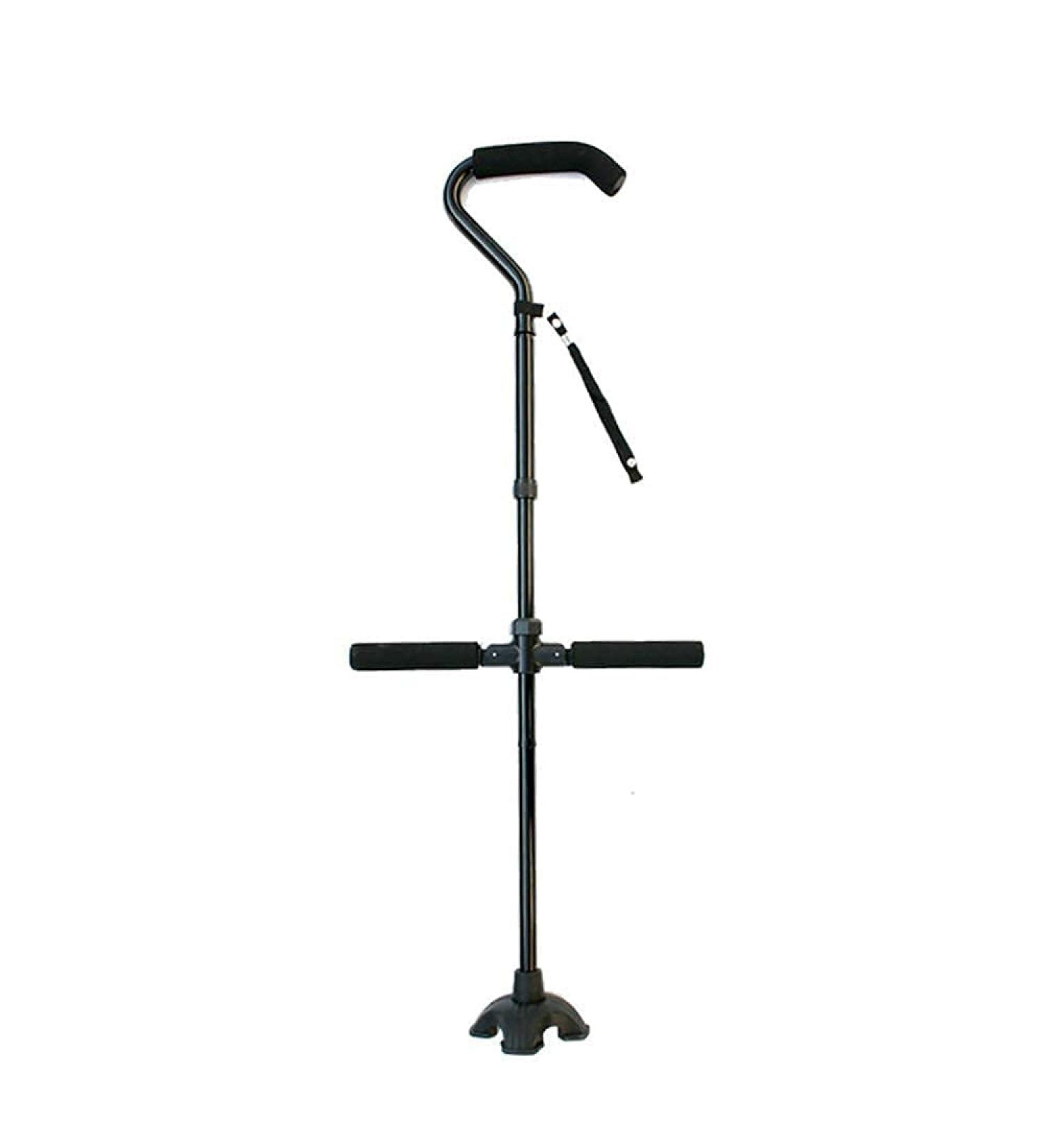 Elderly Crutches Aluminum Alloy Folding Telescopic Crutch Large Curved Elderly Handle to Help Four-Legged Walking Stick Multifunctional Elderly Walking Stick Vision - Buy Online on GoSupps.com