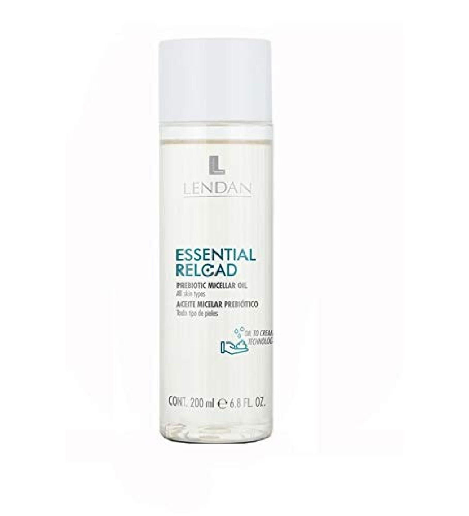 Lendan - essential reload facial oil - 200 ml - prebiotic micella oil - for all skin types - removes make -up and impurities - donates moisture and soothes the skin