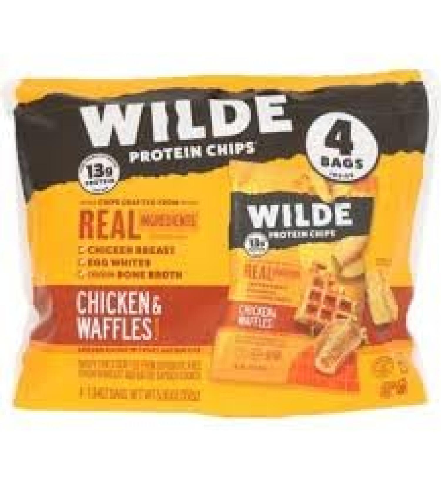 Protein Chips - Chicken Waffles - 4ct 5.36OZ GLUTEN FREE chips - Buy Online on GoSupps.com