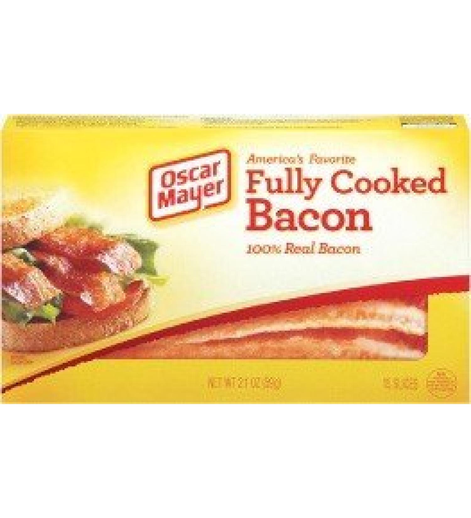 Oscar Mayer, Fully Cooked Bacon, 2.52oz Box (Pack of 4)