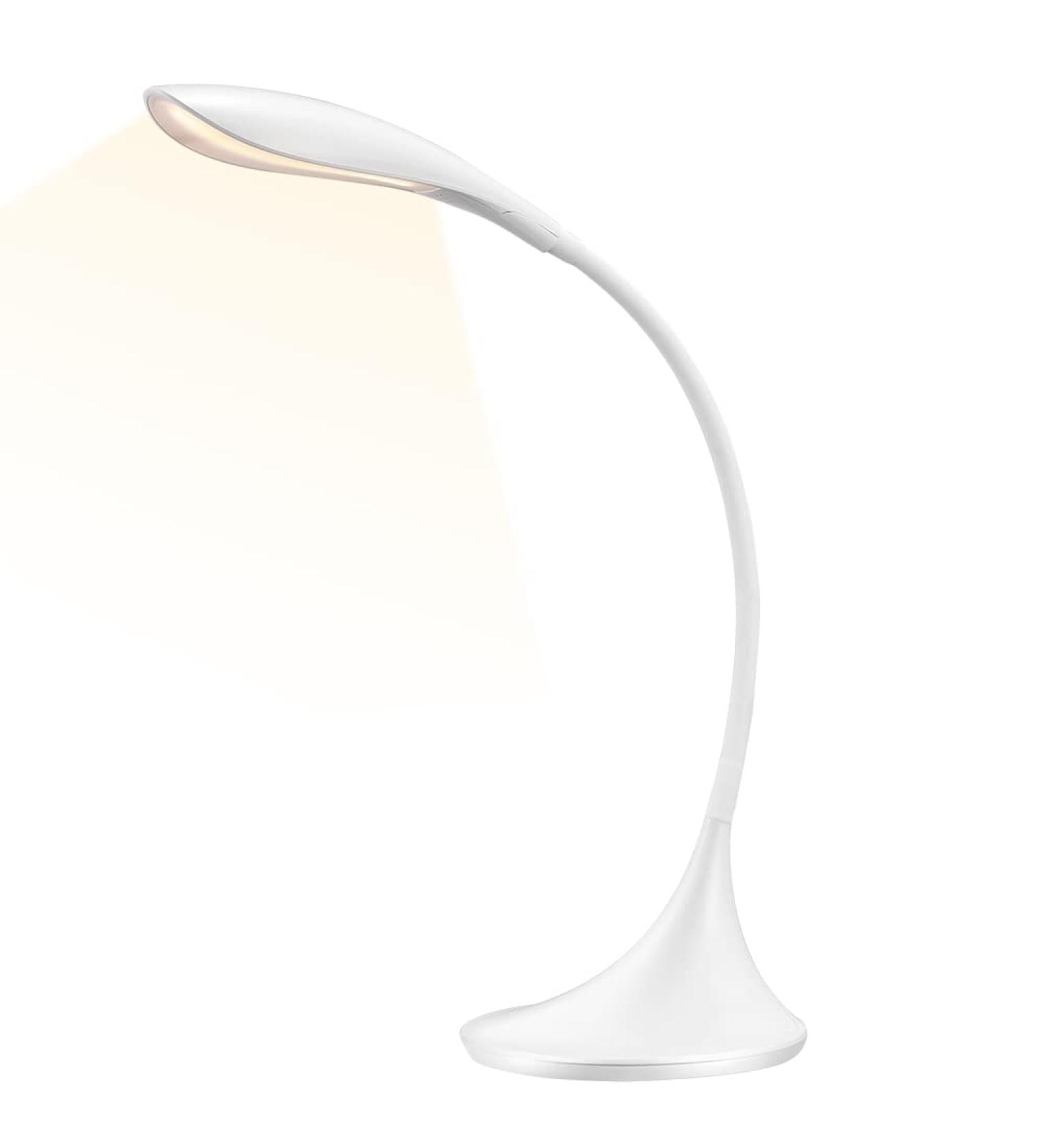Buy Dimmable LED Writing Lamp | 3 Brightness Levels & Touch Switch | Flexible Silicone Swan Neck Bedside Light | 7W 500LM 3000K for Home & Office - Buy Online on GoSupps.com