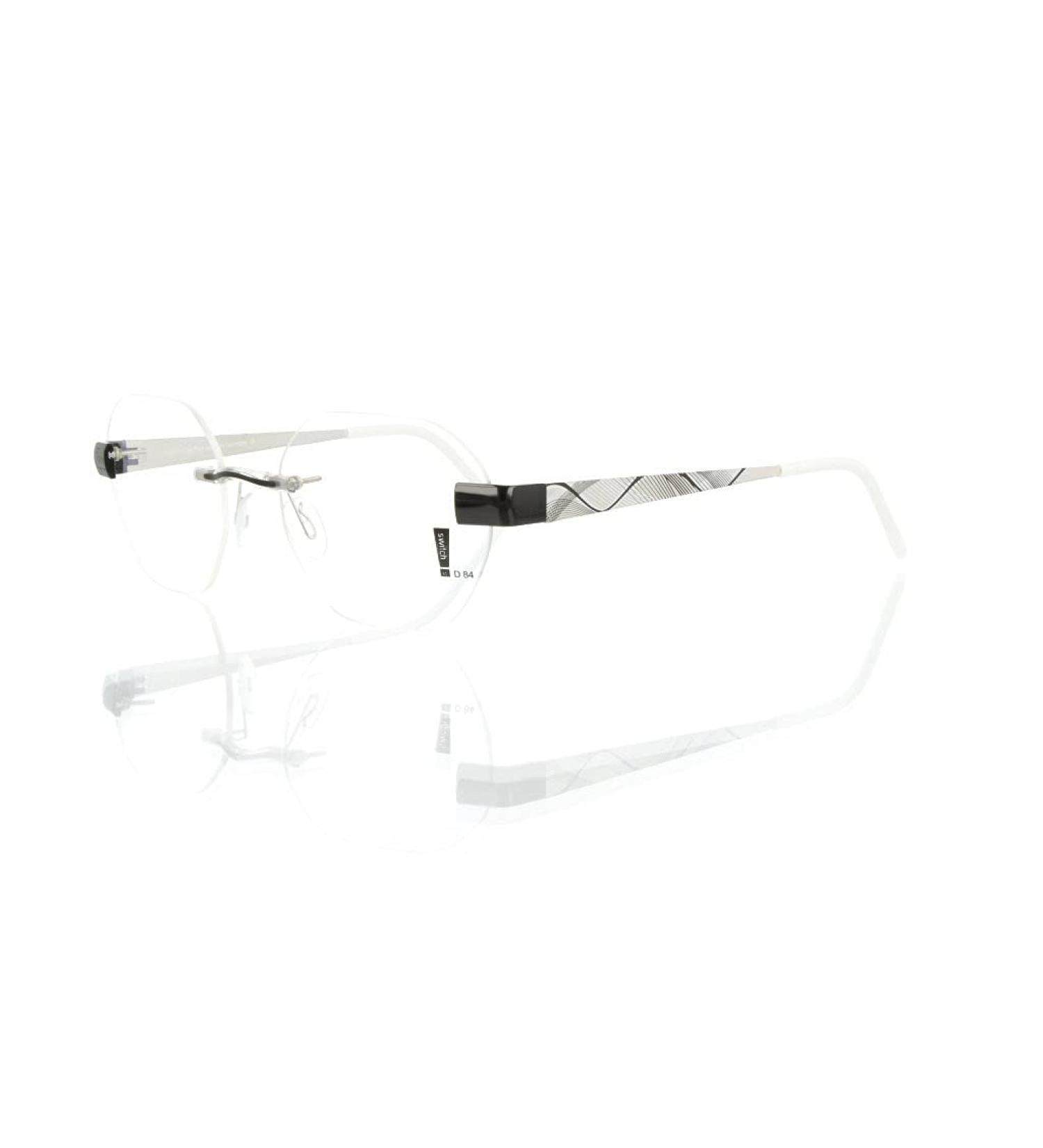 switch it set Combi 3320 interchangeable temples in the color palladium-black-white print waves