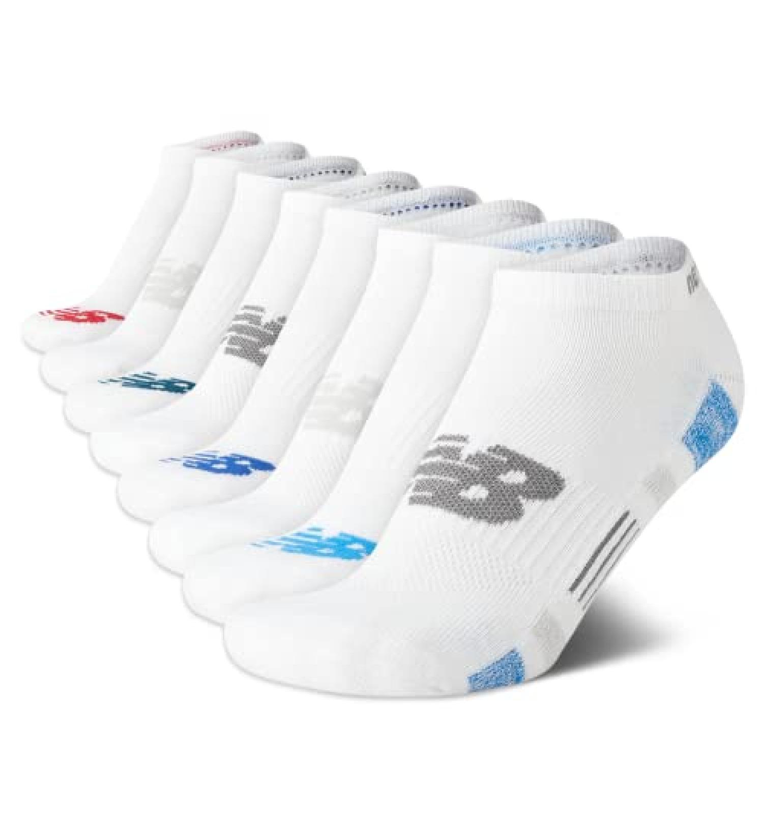 New Balance Boys' Performance No Sweat Low Cut Socks (8 Pack) - White Assorted Medium - Buy Online on GoSupps.com