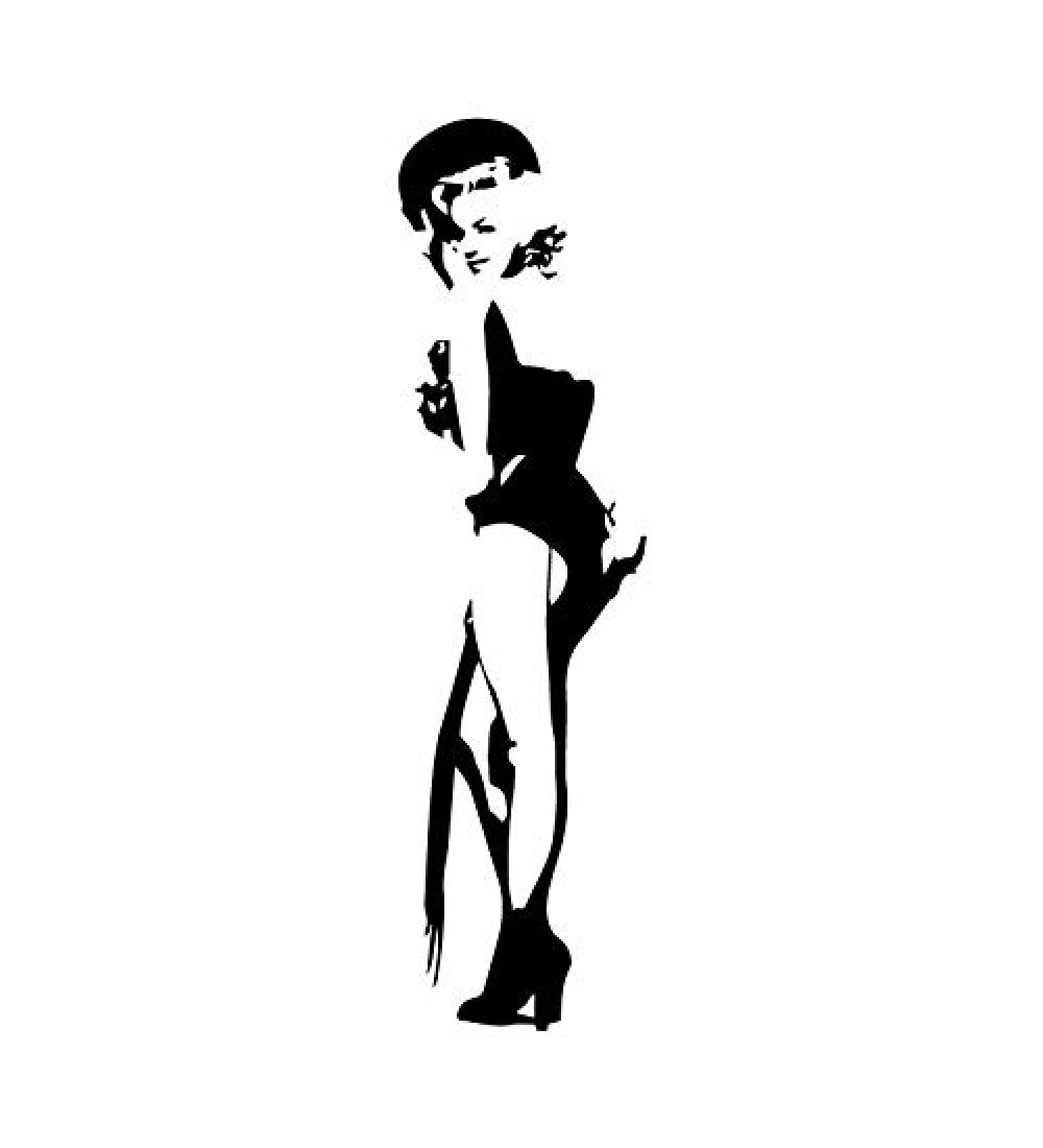 Maksim-003 sexy marilyn monroe thigh adhesive Applications Auto window decoration personality car motorcycle sticker truck sticker 17 cm * 5 cm scratch sticker (color: black)